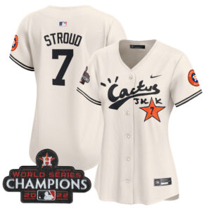 Women's Houston Astros Cactus Jack Champions Patch Vapor Premier Limited Jersey - All Stitched