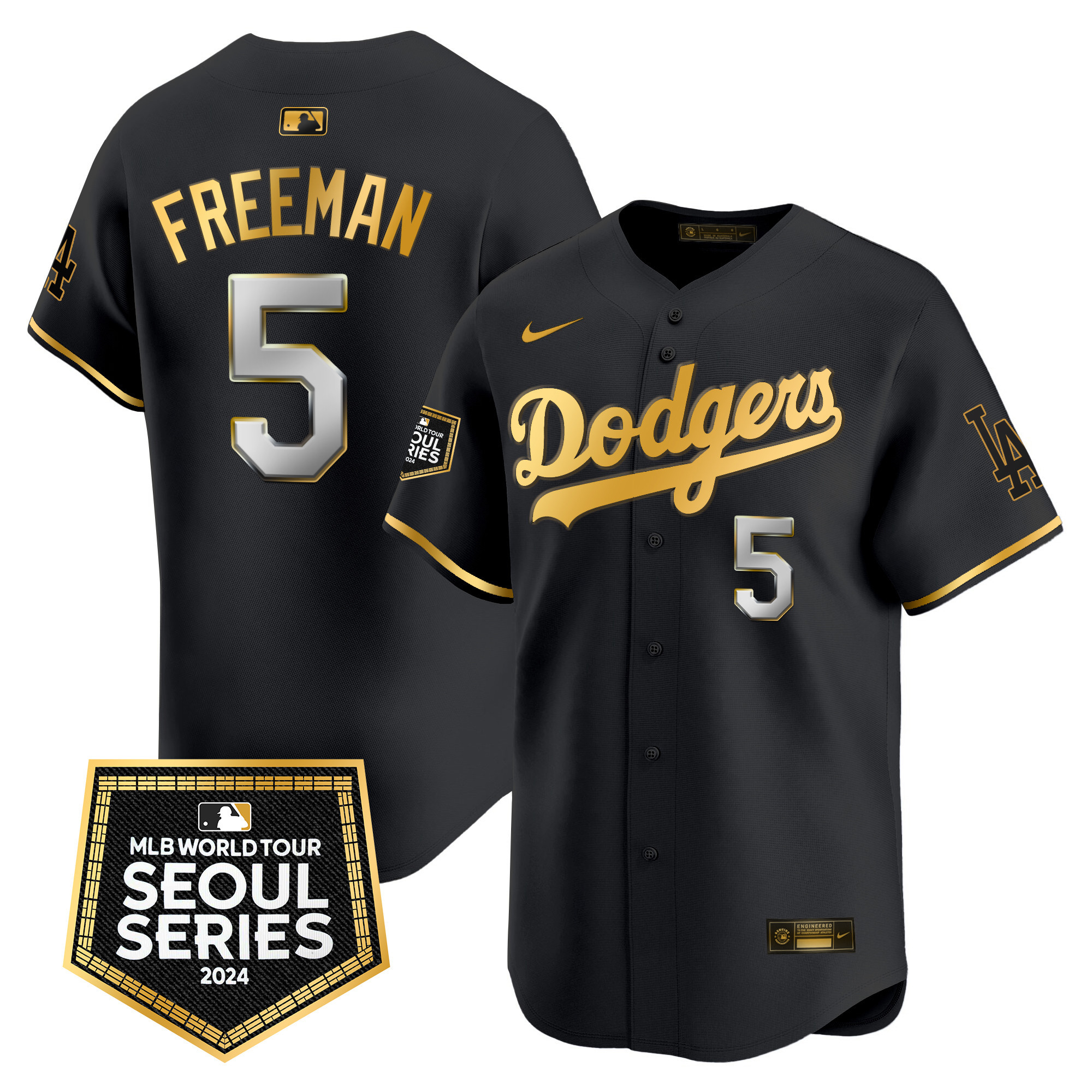 Men's Dodgers 2024 World Tour Seoul Series Patch Vapor Premier Limited Jersey - All Stitched - Image 2