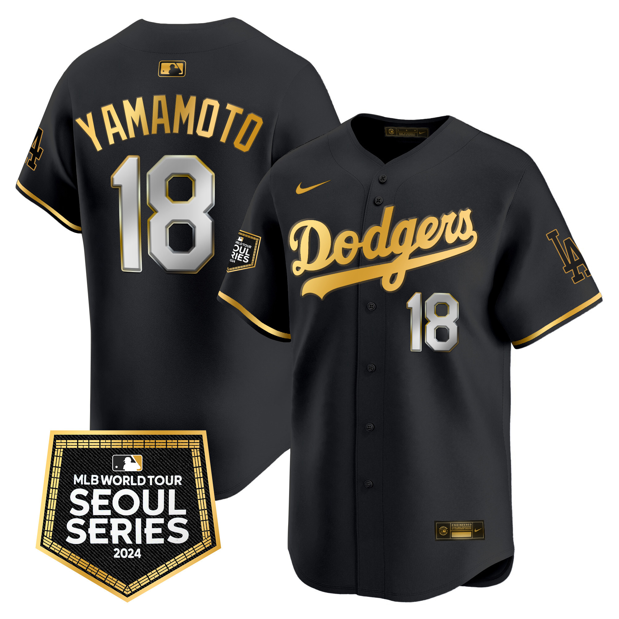 Men's Dodgers 2024 World Tour Seoul Series Patch Vapor Premier Limited Jersey - All Stitched - Image 7