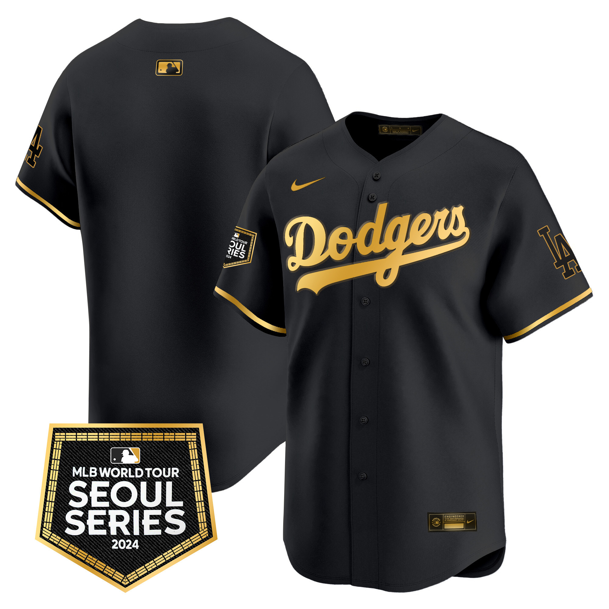 Men's Dodgers 2024 World Tour Seoul Series Patch Vapor Premier Limited Jersey - All Stitched - Image 10