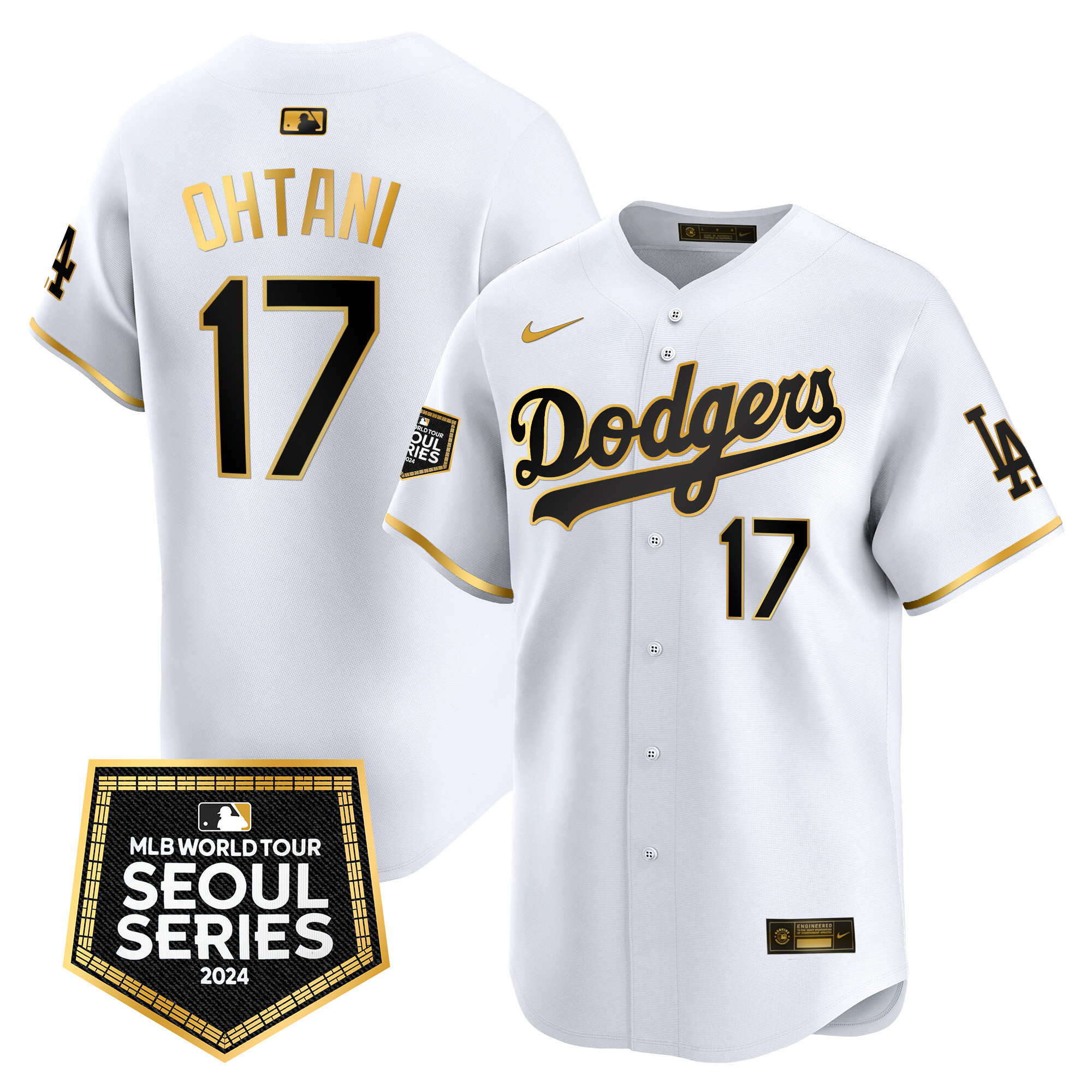 Men's Dodgers 2024 World Tour Seoul Series Patch Vapor Premier Limited Jersey - All Stitched - Image 11