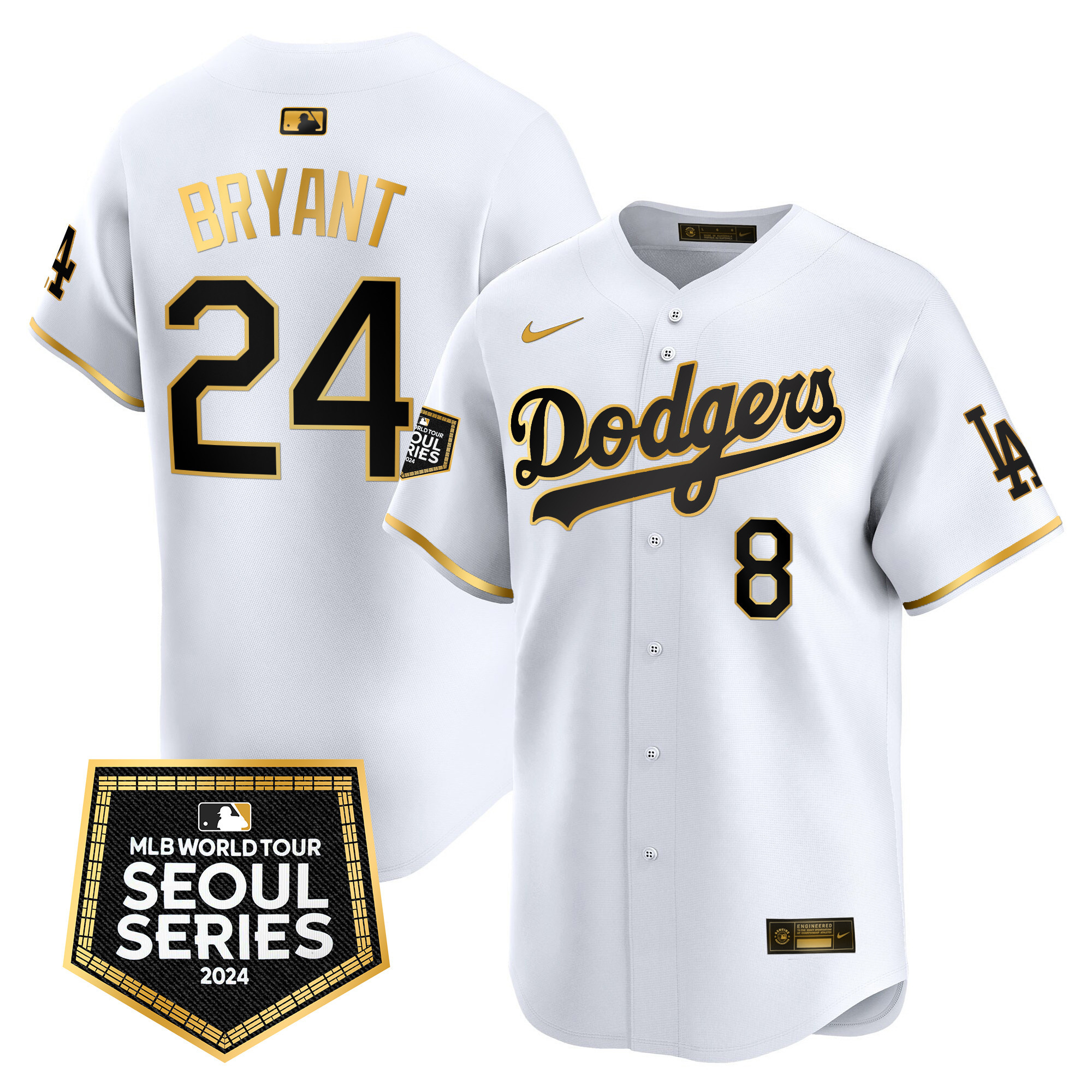 Men's Dodgers 2024 World Tour Seoul Series Patch Vapor Premier Limited Jersey - All Stitched - Image 14