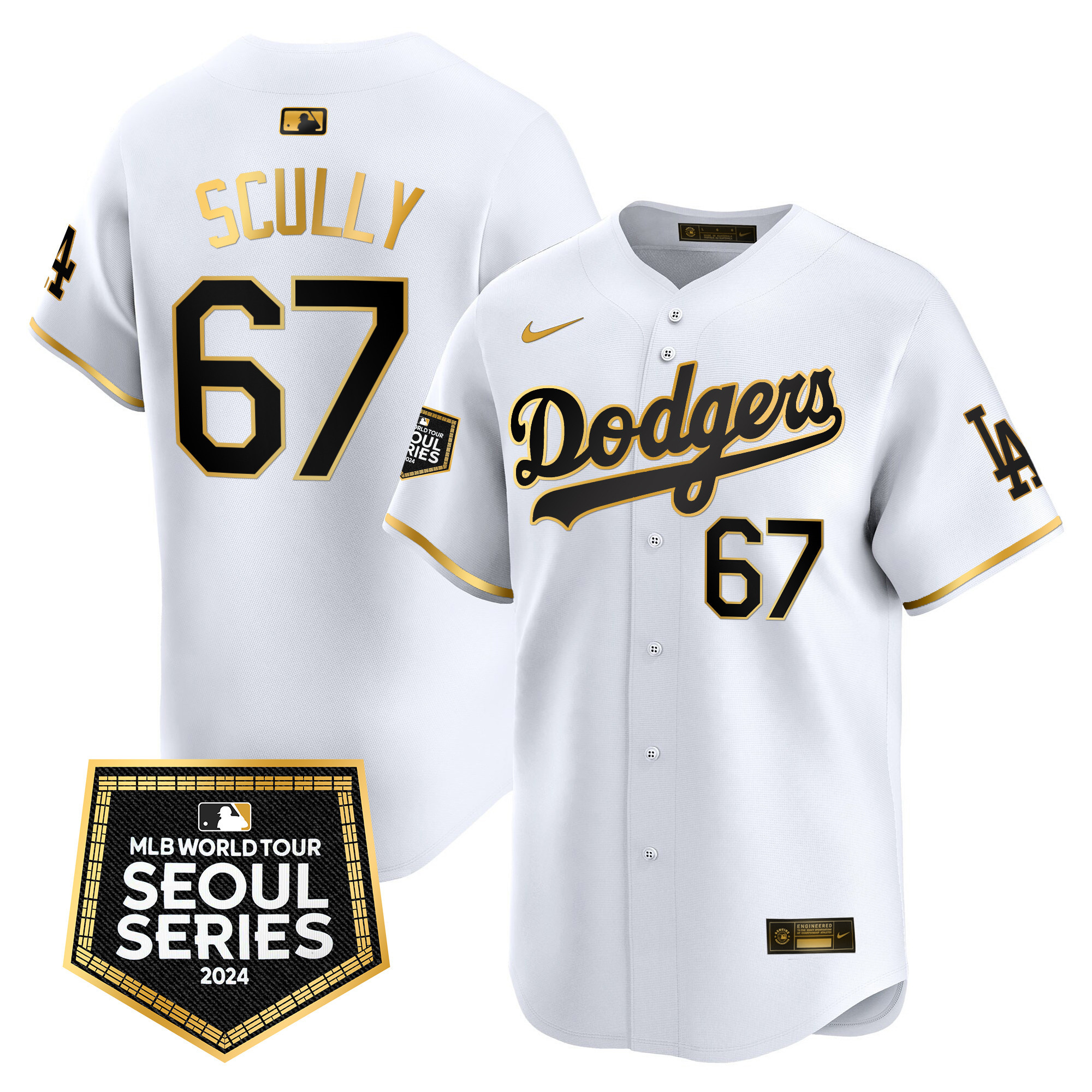Men's Dodgers 2024 World Tour Seoul Series Patch Vapor Premier Limited Jersey - All Stitched - Image 15