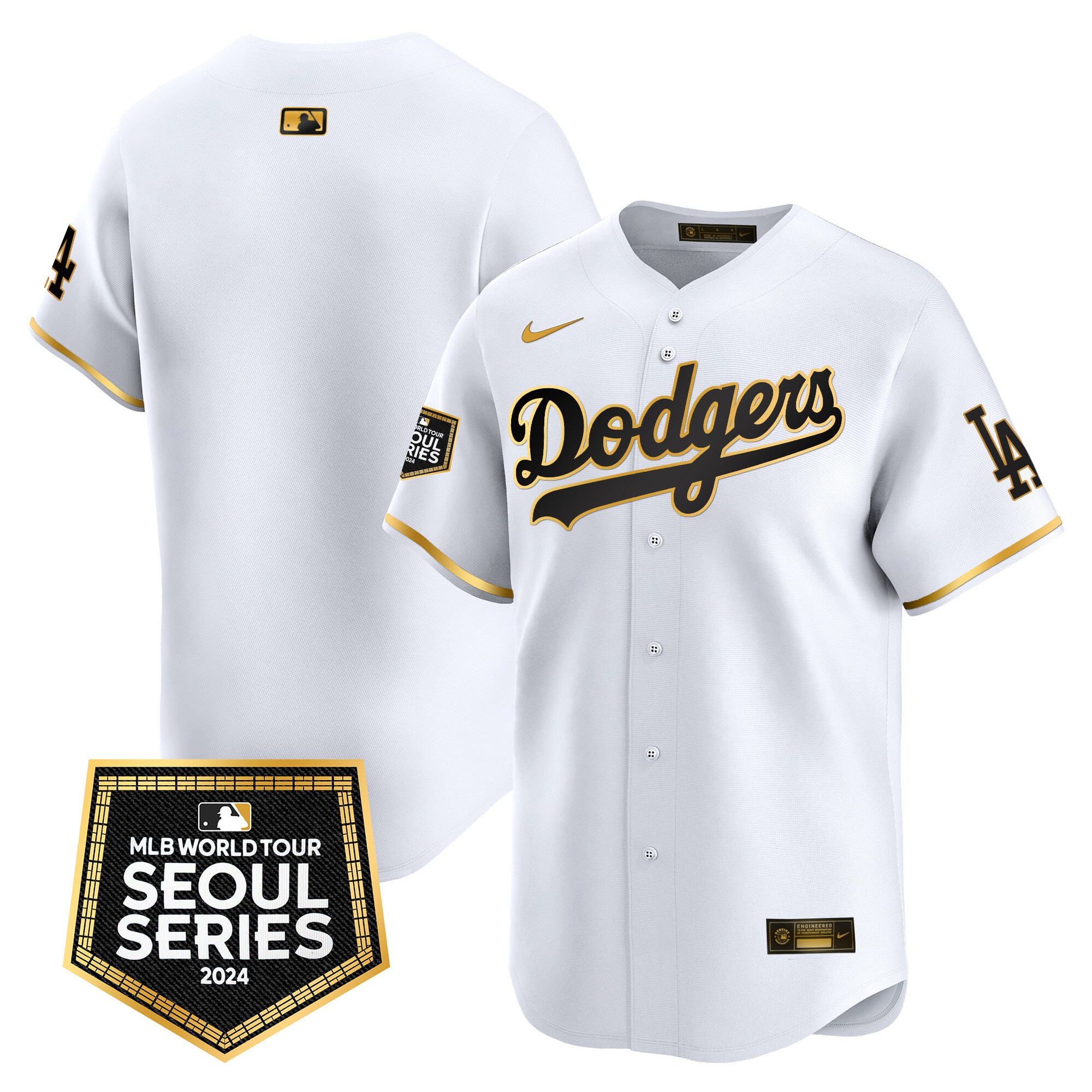 Men's Dodgers 2024 World Tour Seoul Series Patch Vapor Premier Limited Jersey - All Stitched - Image 20