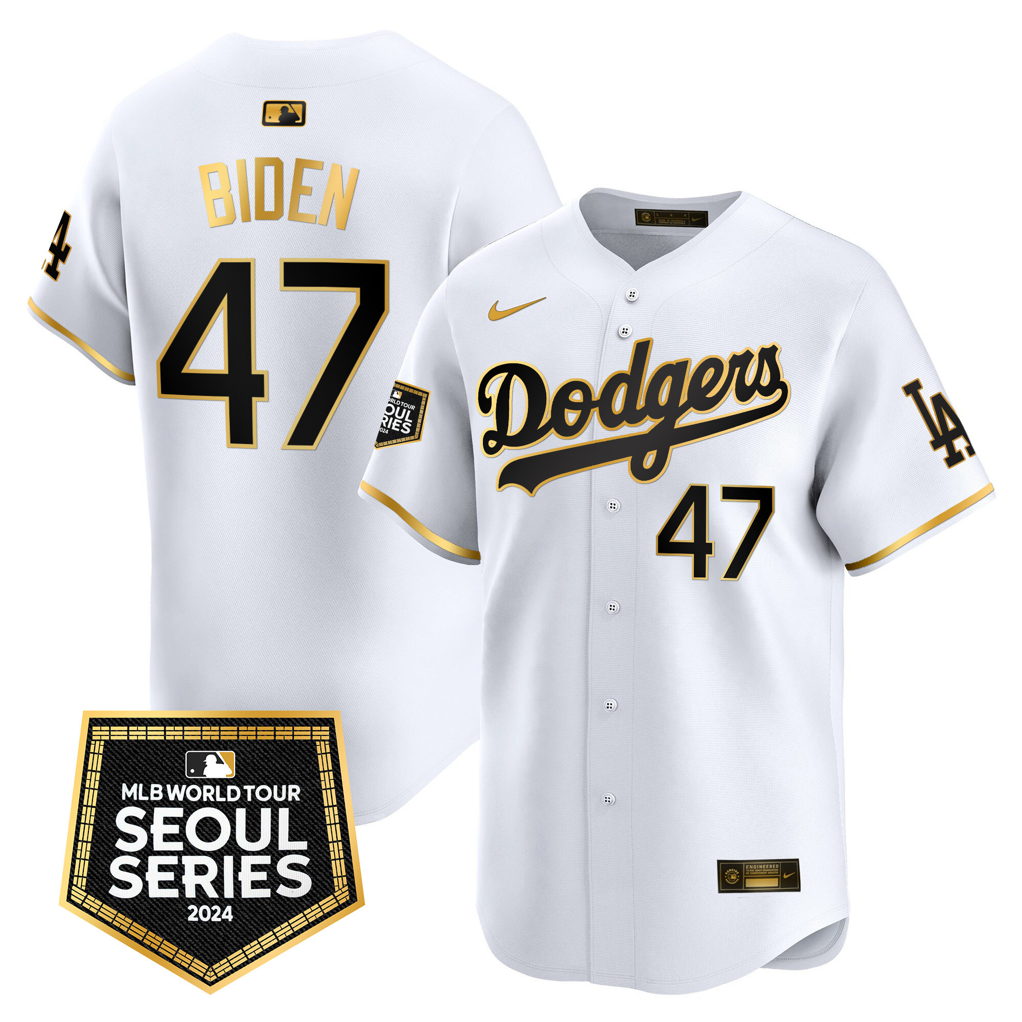 Men's Dodgers 2024 World Tour Seoul Series Patch Vapor Premier Limited Jersey - All Stitched - Image 19