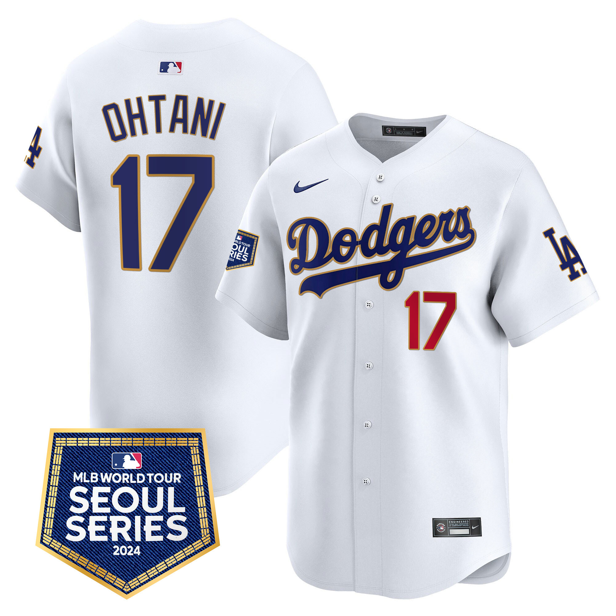 Men's Dodgers 2024 World Tour Seoul Series Patch Vapor Premier Limited Jersey - All Stitched - Image 21