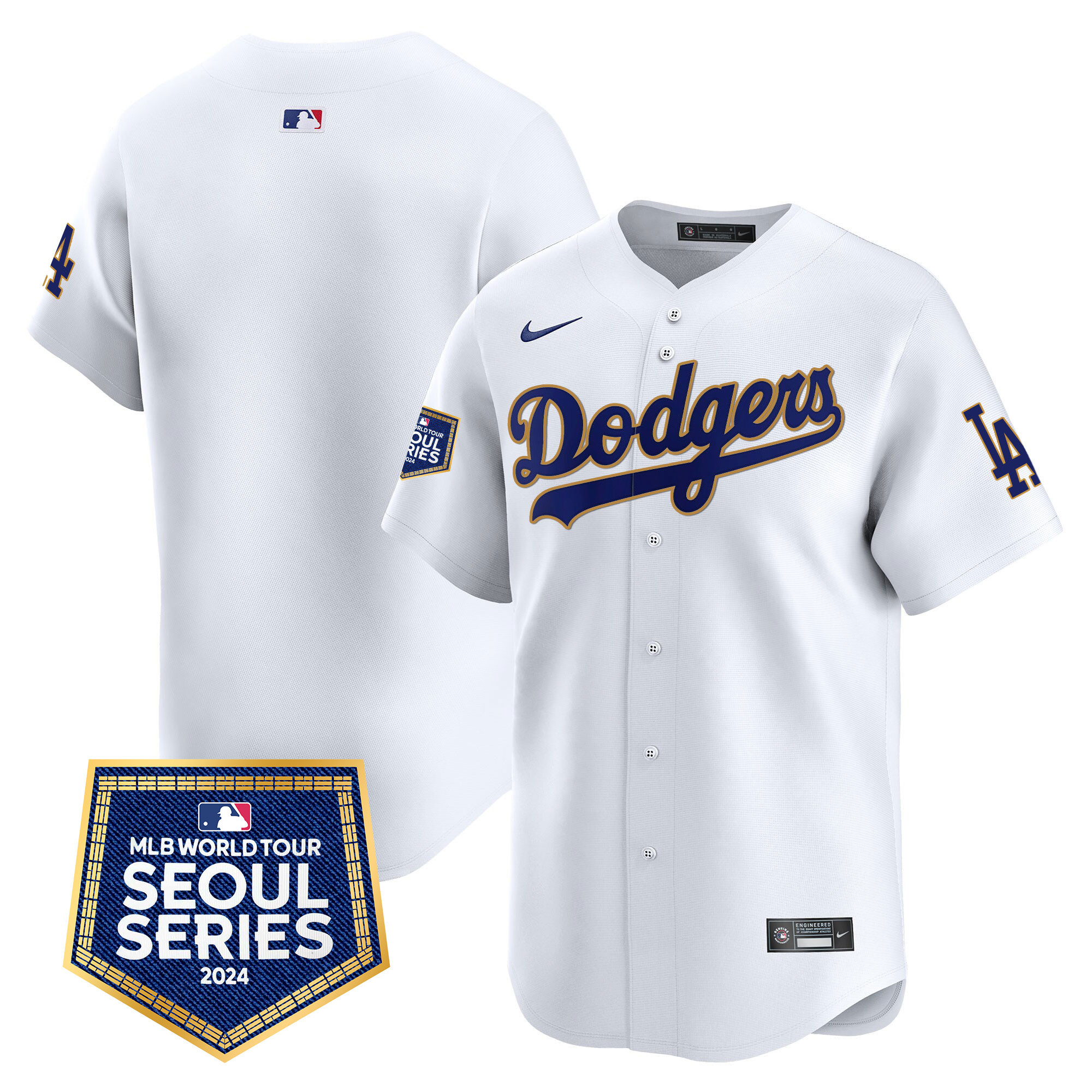 Men's Dodgers 2024 World Tour Seoul Series Patch Vapor Premier Limited Jersey - All Stitched - Image 30