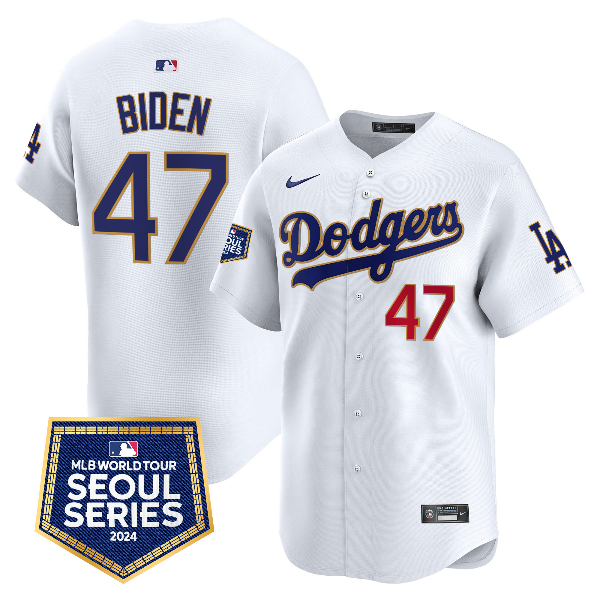 Men's Dodgers 2024 World Tour Seoul Series Patch Vapor Premier Limited Jersey - All Stitched - Image 29