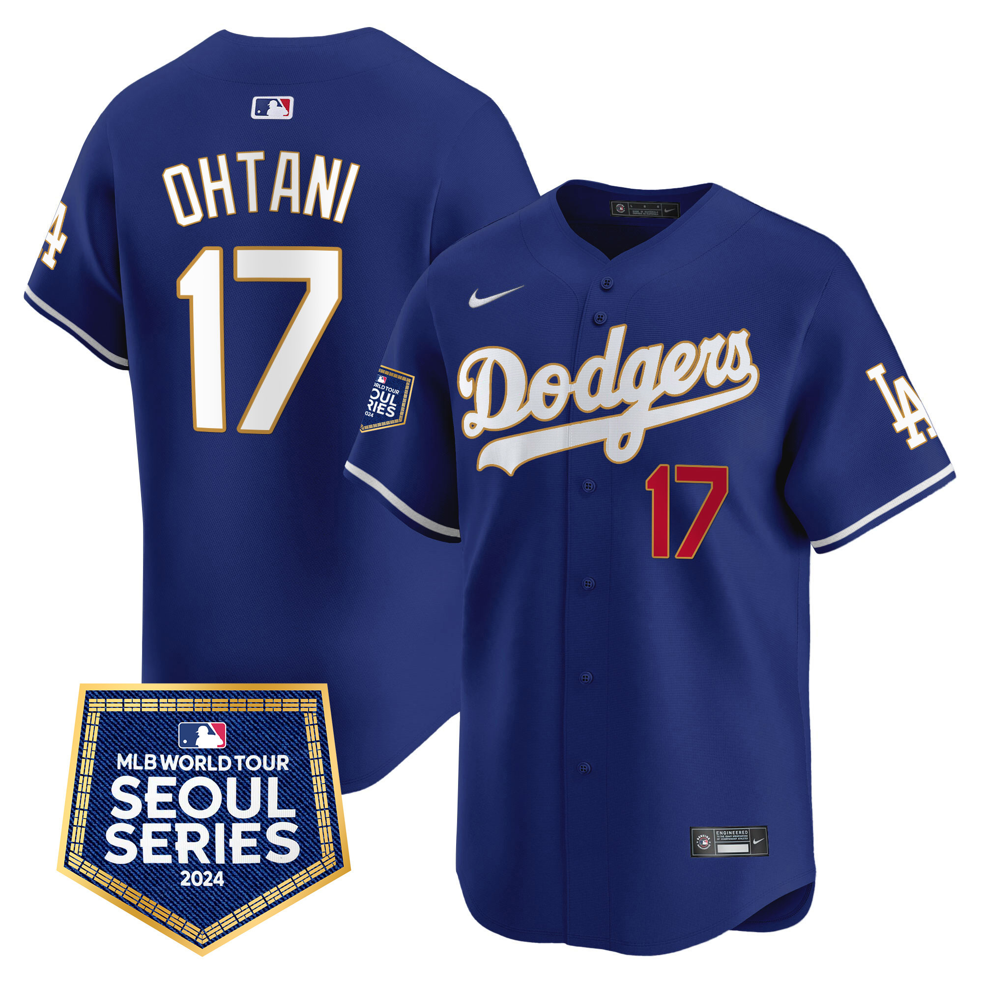 Men's Dodgers 2024 World Tour Seoul Series Patch Vapor Premier Limited Jersey - All Stitched - Image 31