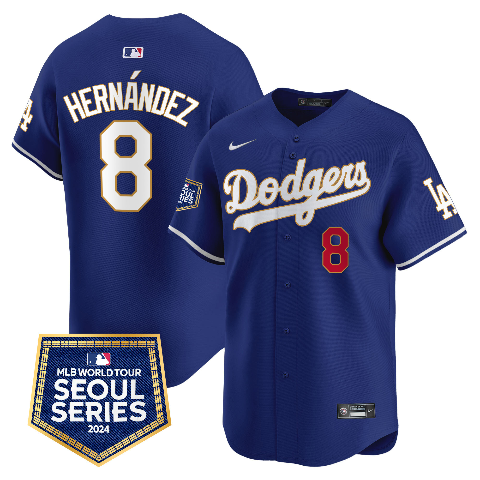 Men's Dodgers 2024 World Tour Seoul Series Patch Vapor Premier Limited Jersey - All Stitched - Image 36
