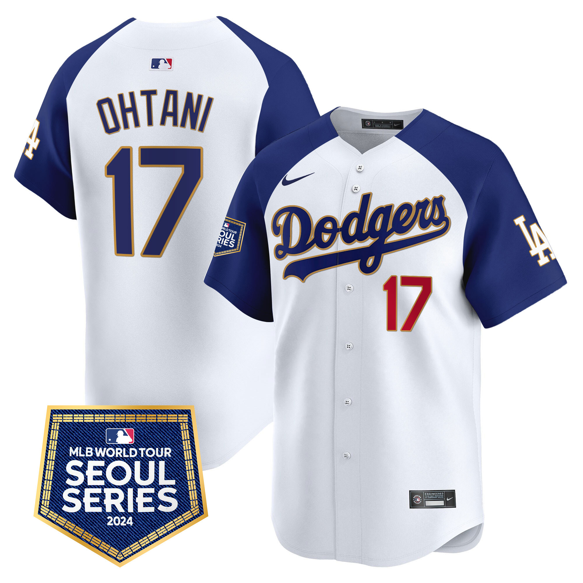 Men's Dodgers 2024 World Tour Seoul Series Patch Vapor Premier Limited Jersey - All Stitched - Image 41