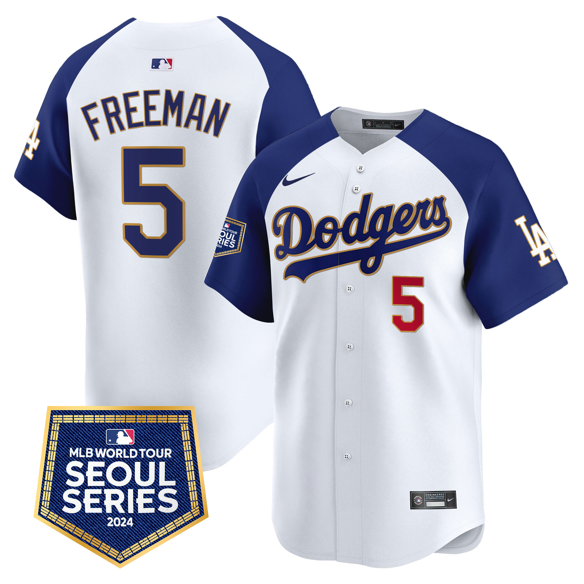 Men's Dodgers 2024 World Tour Seoul Series Patch Vapor Premier Limited Jersey - All Stitched - Image 42