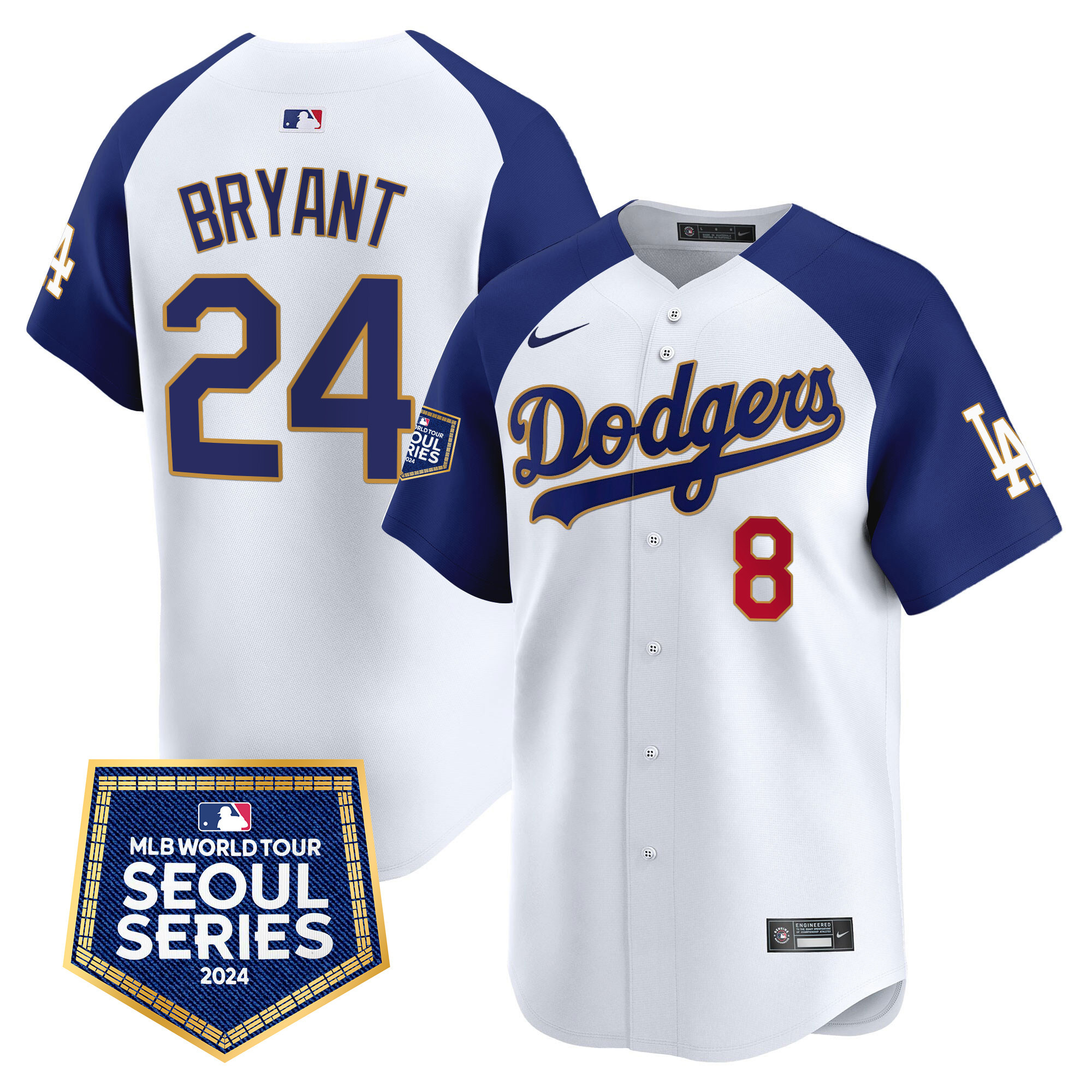 Men's Dodgers 2024 World Tour Seoul Series Patch Vapor Premier Limited Jersey - All Stitched - Image 44