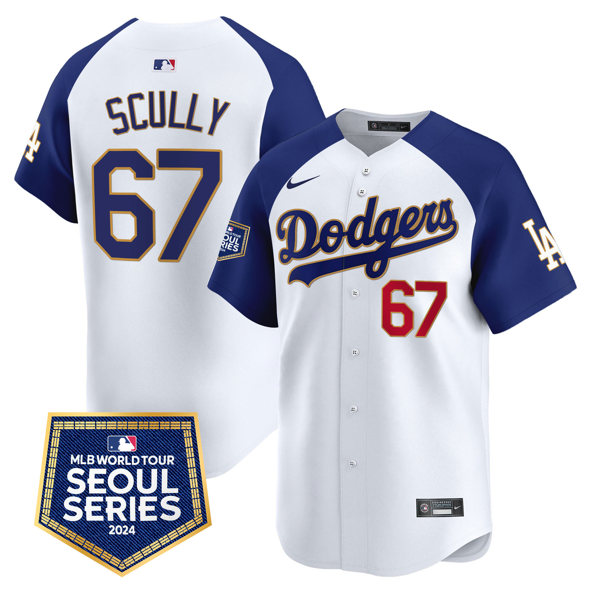 Men's Dodgers 2024 World Tour Seoul Series Patch Vapor Premier Limited Jersey - All Stitched - Image 45