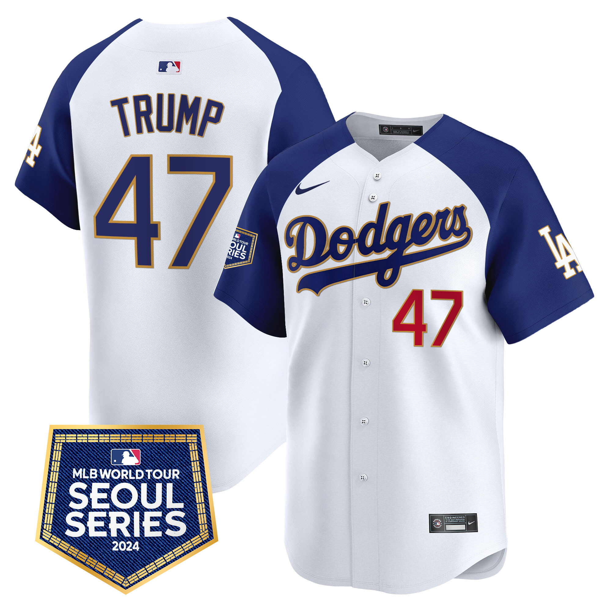 Men's Dodgers 2024 World Tour Seoul Series Patch Vapor Premier Limited Jersey - All Stitched - Image 48