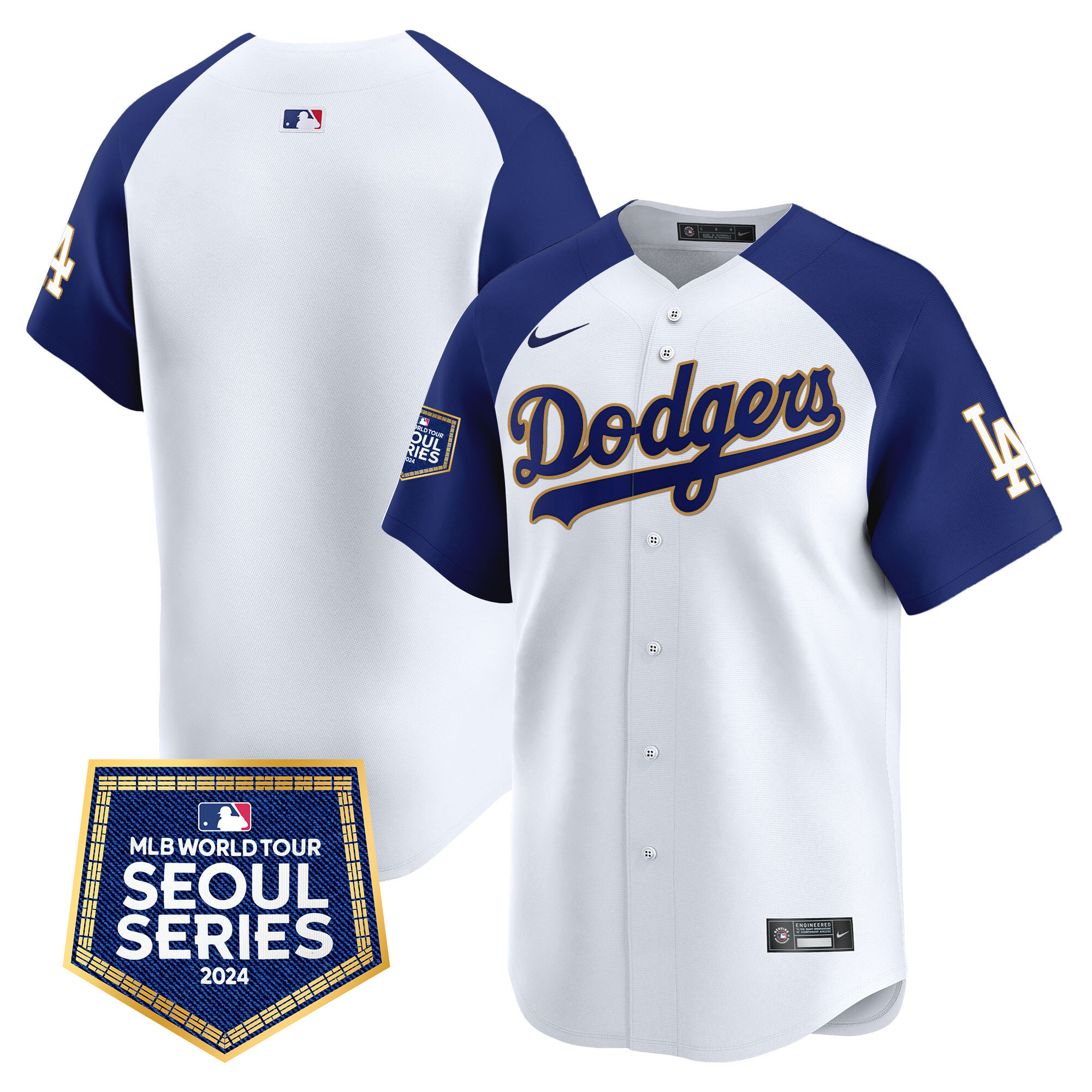 Men's Dodgers 2024 World Tour Seoul Series Patch Vapor Premier Limited Jersey - All Stitched - Image 50