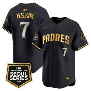 Men's Padres 2024 World Tour Seoul Series Patch Vapor Premier Limited Jersey – All Stitched