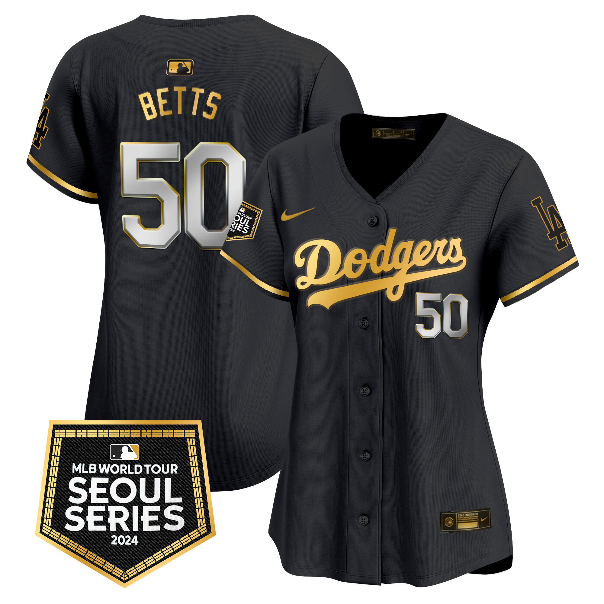 Women's Dodgers 2024 World Tour Seoul Series Patch Vapor Premier Limited Jersey - All Stitched - Image 3