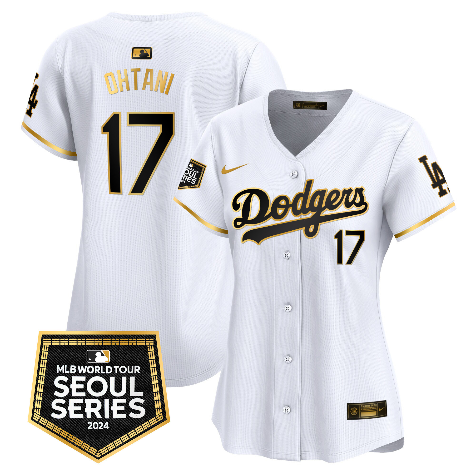 Women's Dodgers 2024 World Tour Seoul Series Patch Vapor Premier Limited Jersey - All Stitched - Image 11