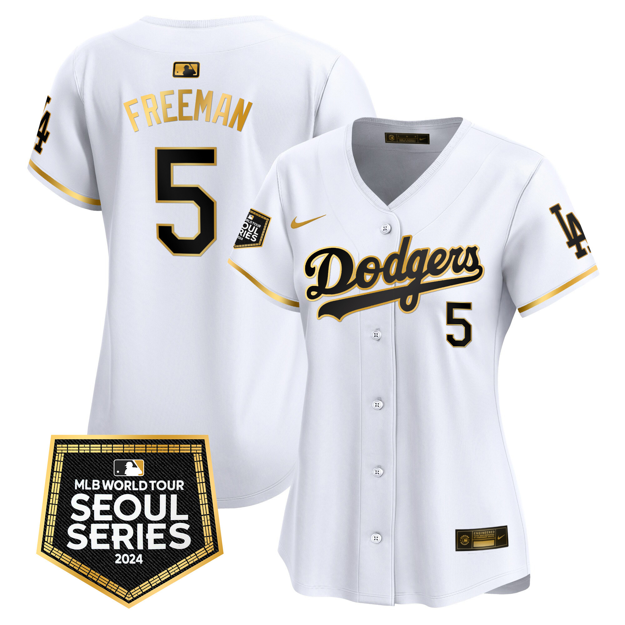 Women's Dodgers 2024 World Tour Seoul Series Patch Vapor Premier Limited Jersey - All Stitched - Image 12