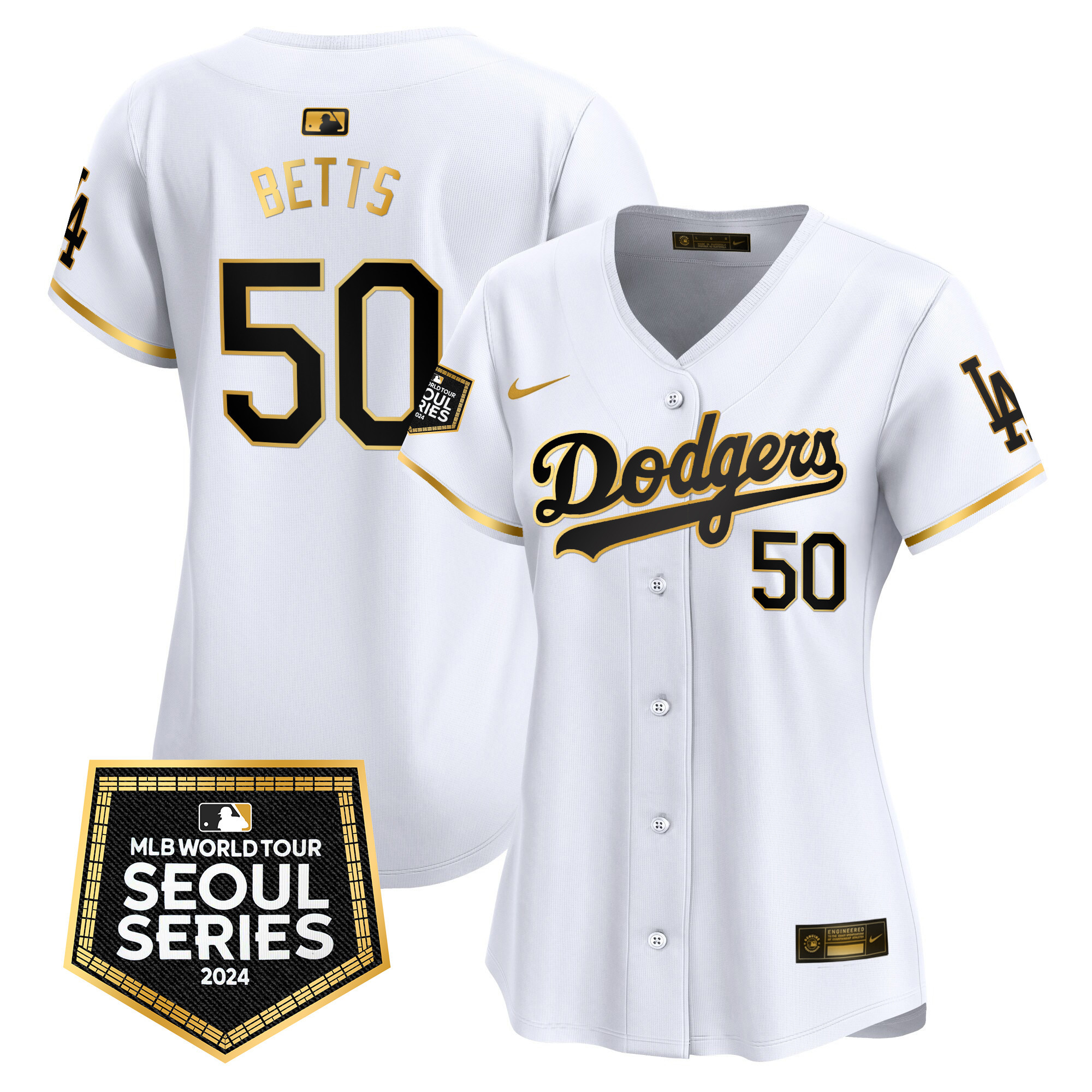 Women's Dodgers 2024 World Tour Seoul Series Patch Vapor Premier Limited Jersey - All Stitched - Image 13