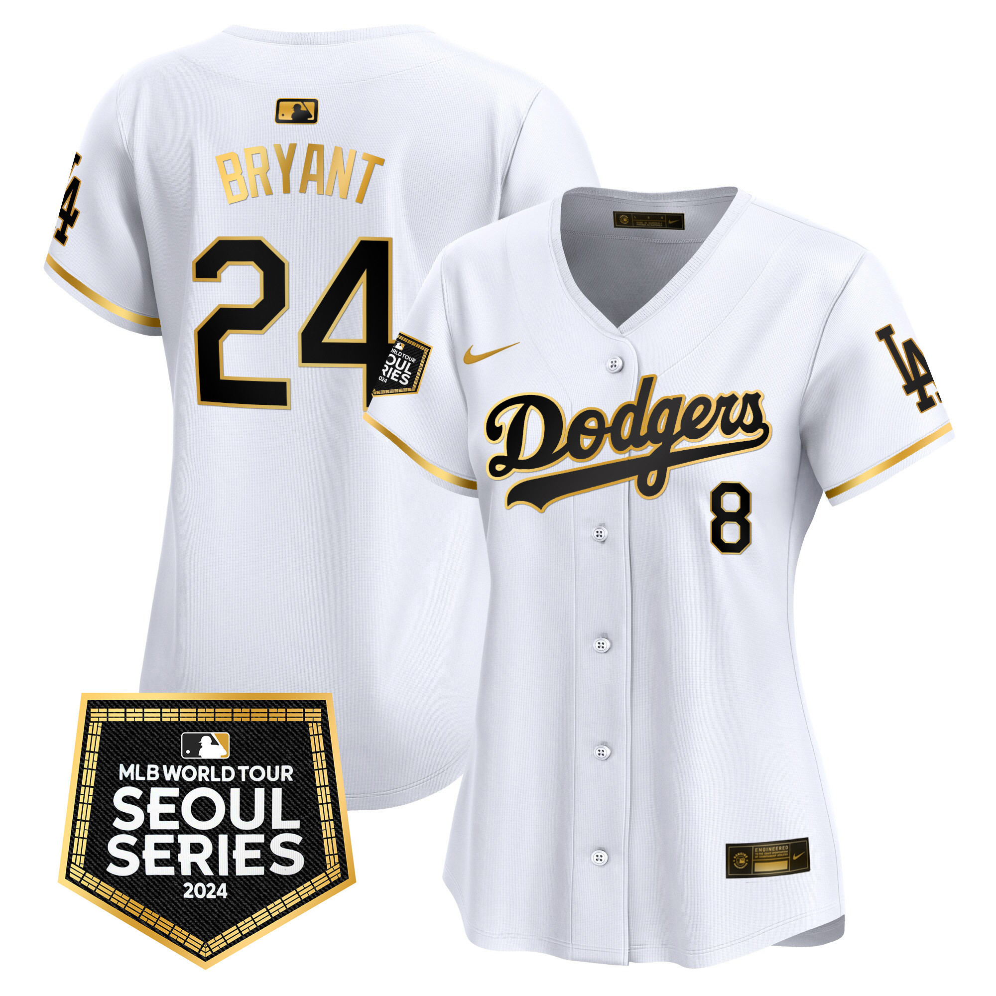 Women's Dodgers 2024 World Tour Seoul Series Patch Vapor Premier Limited Jersey - All Stitched - Image 14