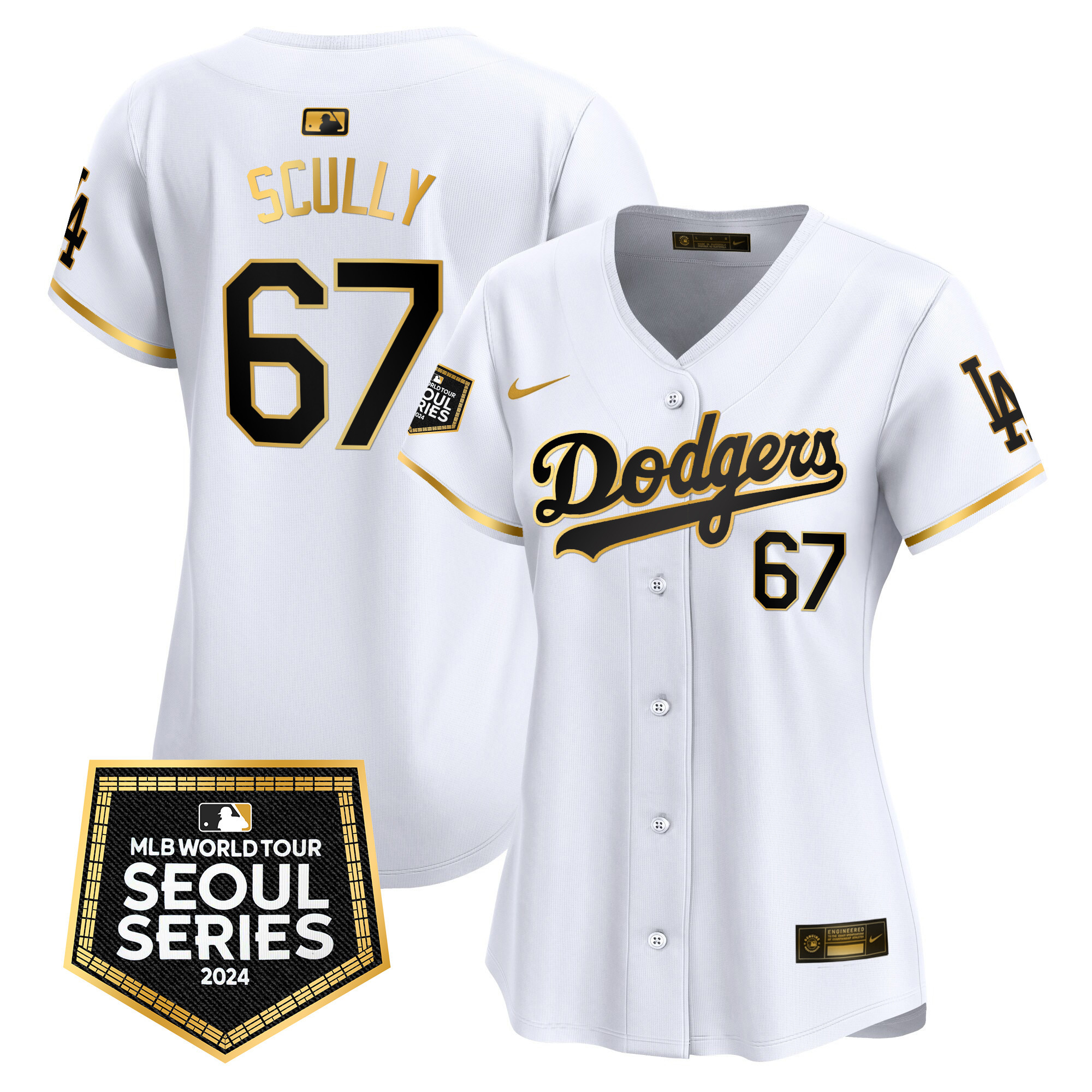 Women's Dodgers 2024 World Tour Seoul Series Patch Vapor Premier Limited Jersey - All Stitched - Image 15