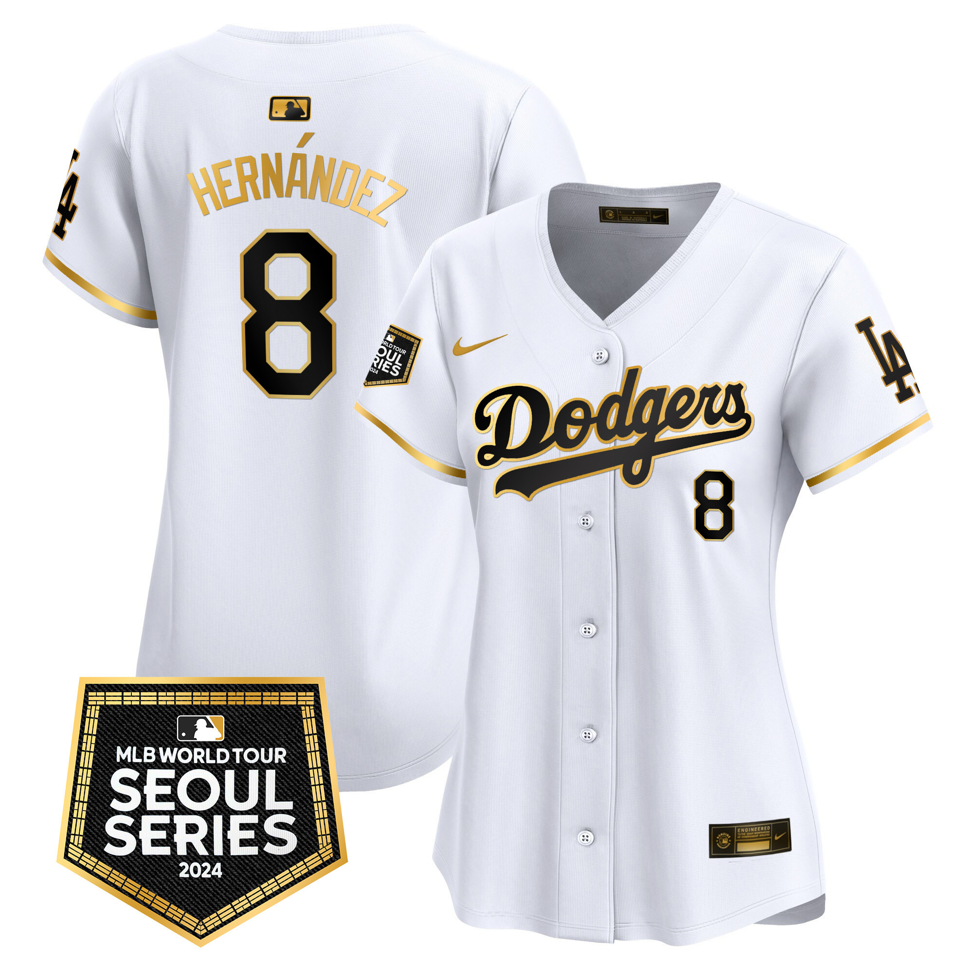 Women's Dodgers 2024 World Tour Seoul Series Patch Vapor Premier Limited Jersey - All Stitched - Image 16