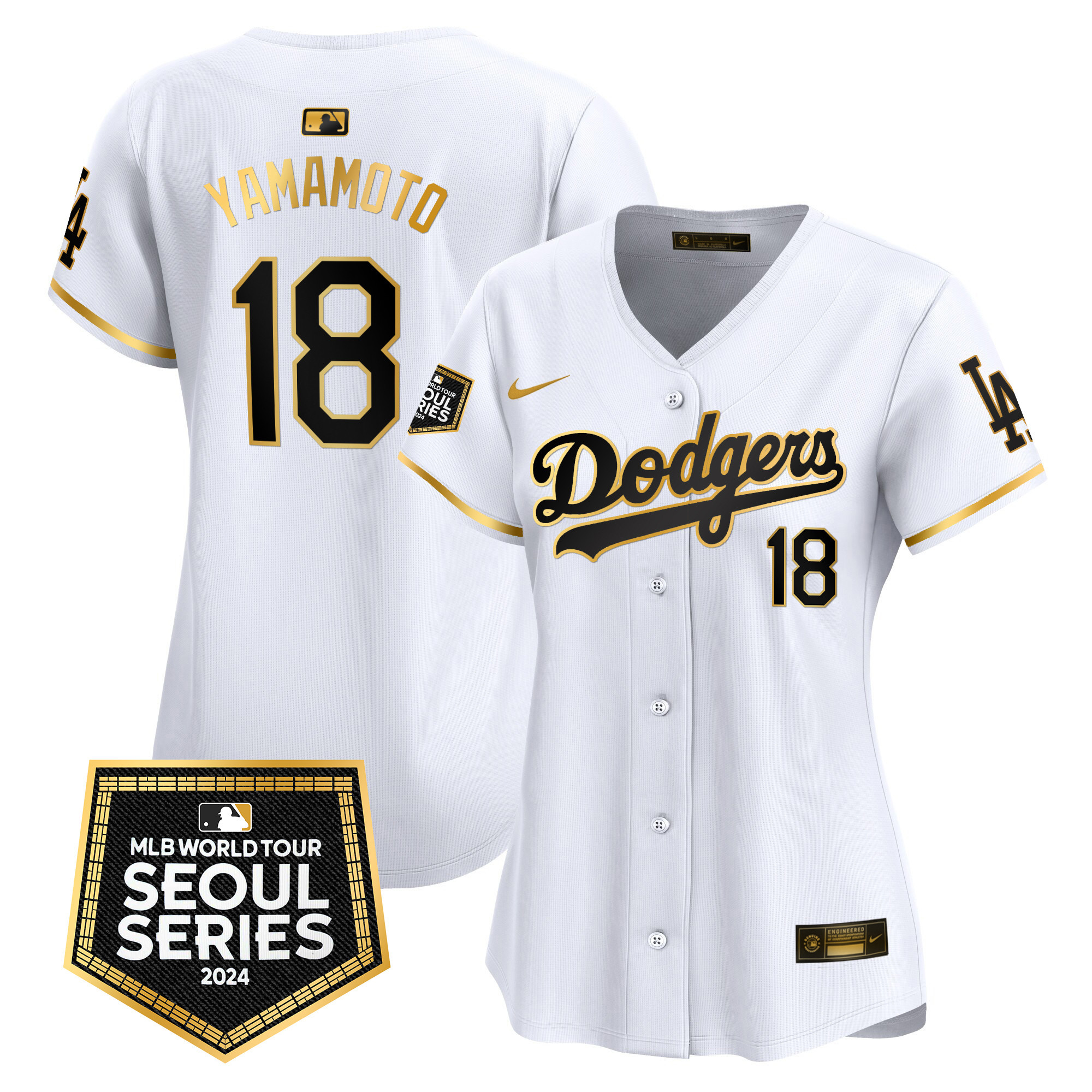 Women's Dodgers 2024 World Tour Seoul Series Patch Vapor Premier Limited Jersey - All Stitched - Image 17