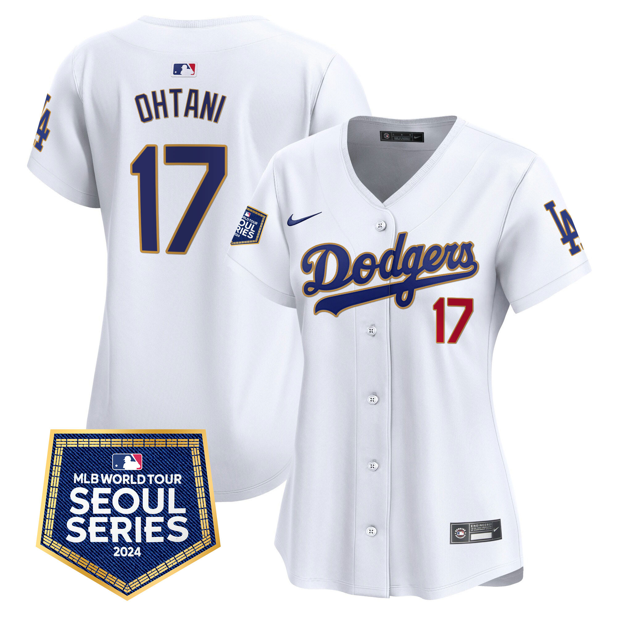 Women's Dodgers 2024 World Tour Seoul Series Patch Vapor Premier Limited Jersey - All Stitched - Image 21
