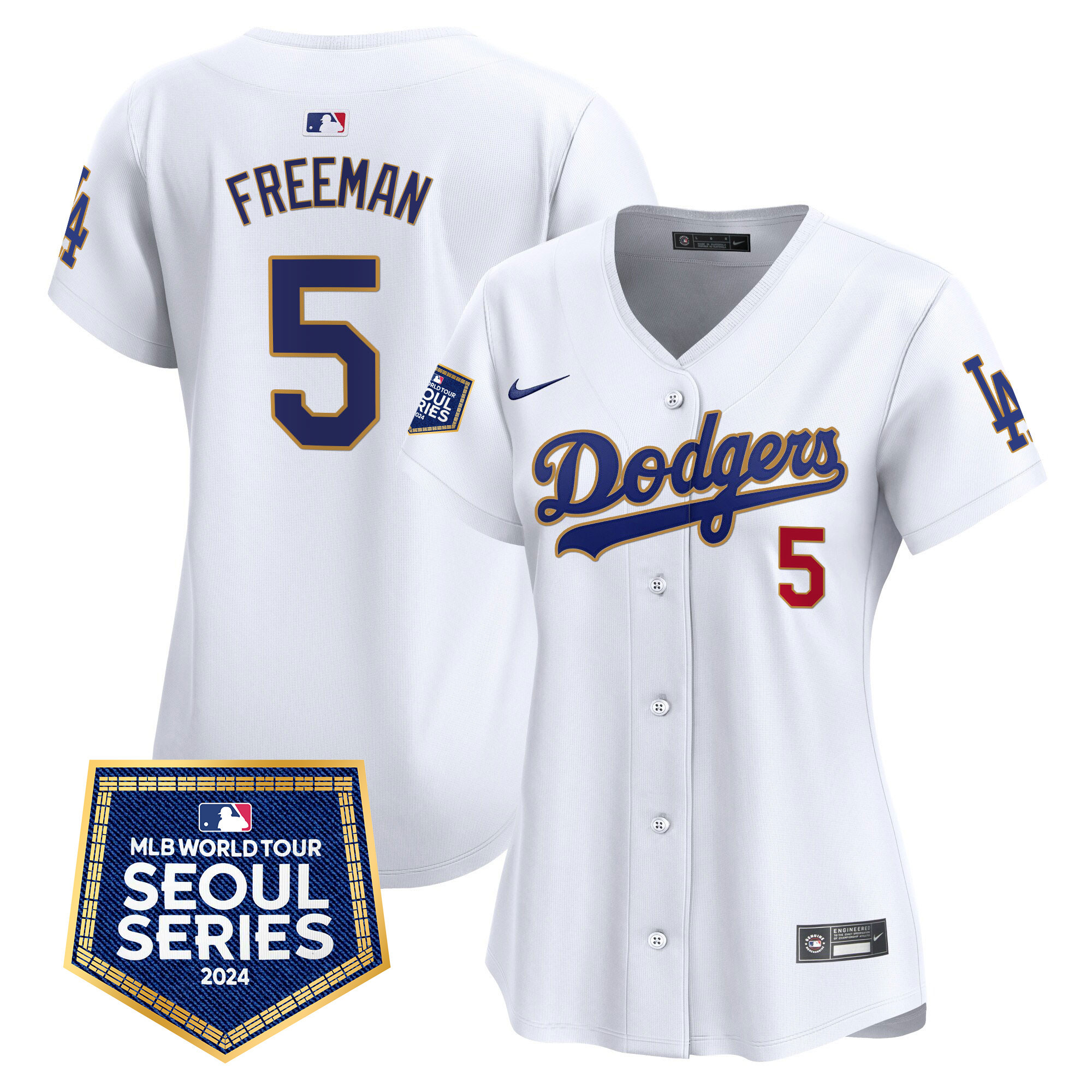 Women's Dodgers 2024 World Tour Seoul Series Patch Vapor Premier Limited Jersey - All Stitched - Image 22