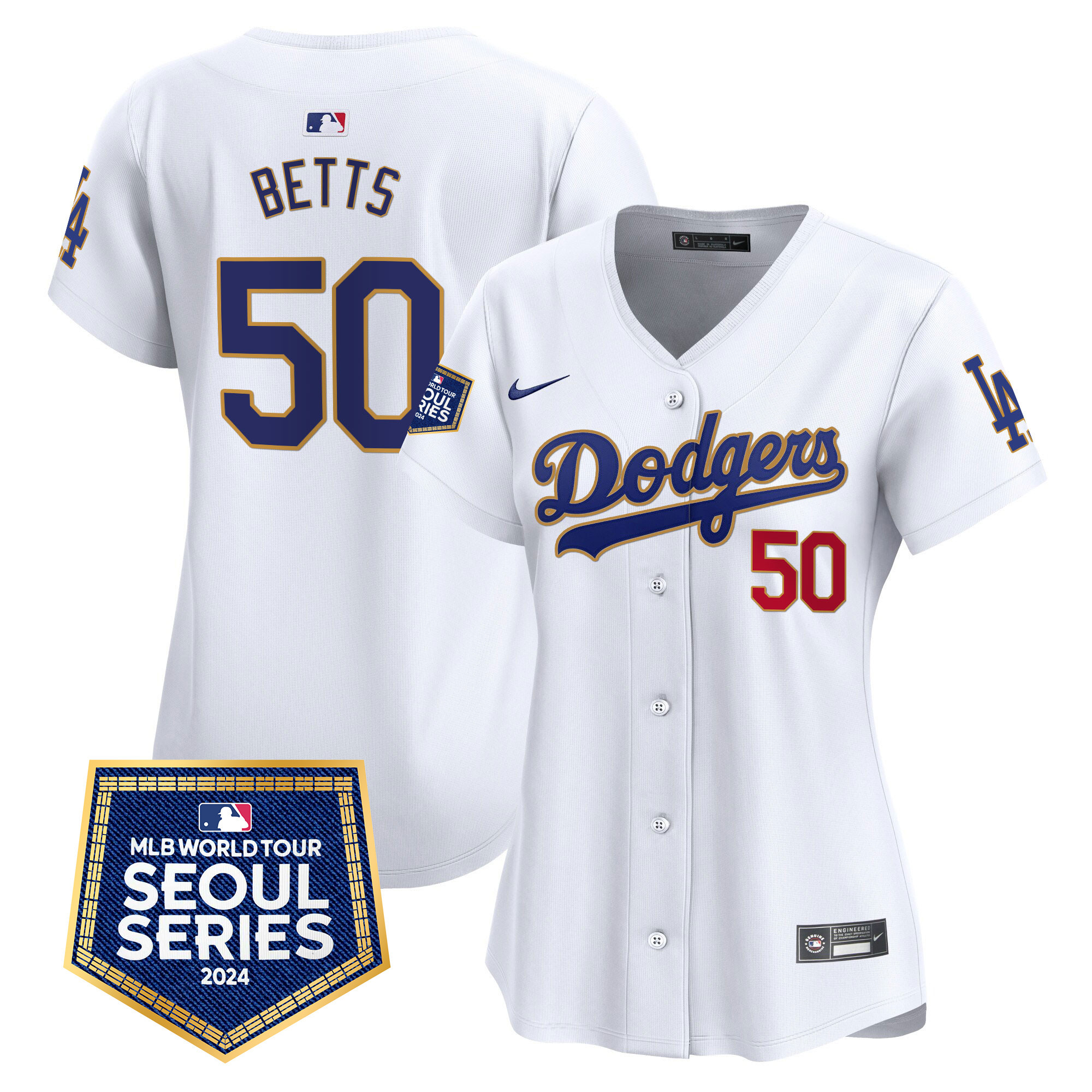 Women's Dodgers 2024 World Tour Seoul Series Patch Vapor Premier Limited Jersey - All Stitched - Image 23