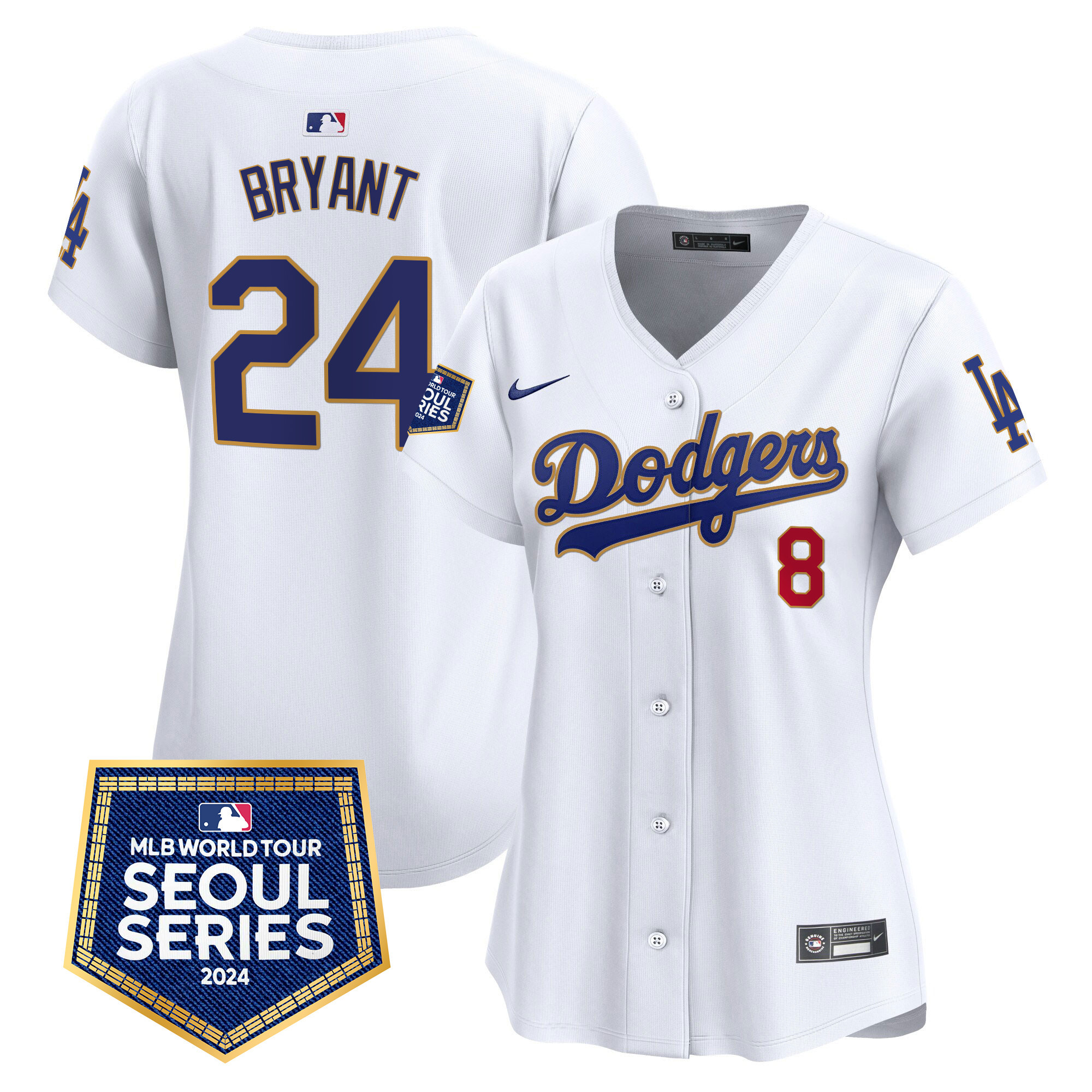 Women's Dodgers 2024 World Tour Seoul Series Patch Vapor Premier Limited Jersey - All Stitched - Image 24