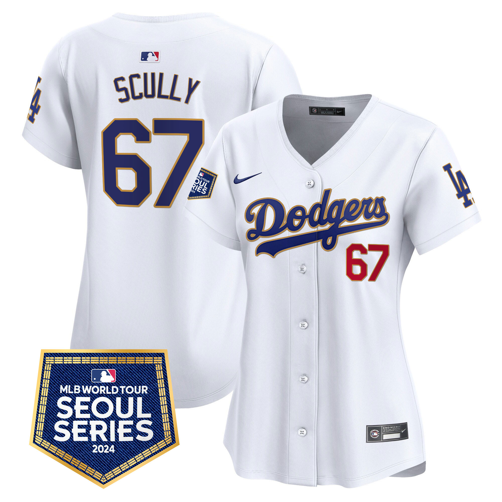 Women's Dodgers 2024 World Tour Seoul Series Patch Vapor Premier Limited Jersey - All Stitched - Image 25