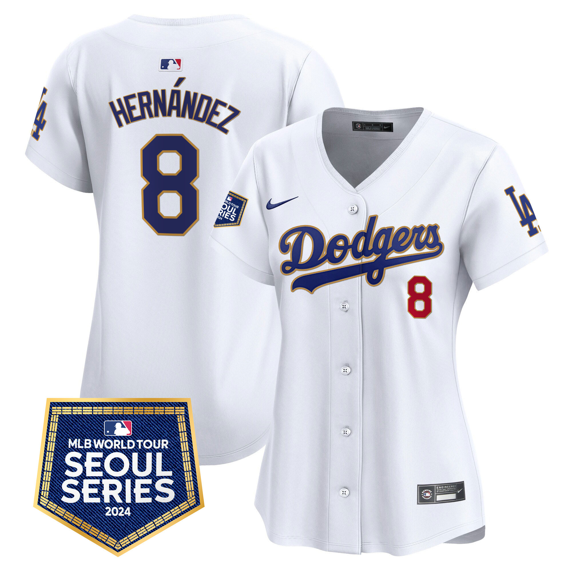 Women's Dodgers 2024 World Tour Seoul Series Patch Vapor Premier Limited Jersey - All Stitched - Image 26