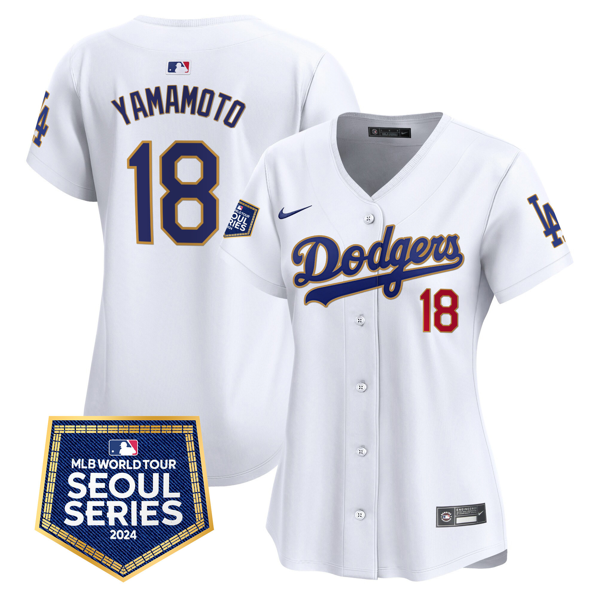 Women's Dodgers 2024 World Tour Seoul Series Patch Vapor Premier Limited Jersey - All Stitched - Image 27