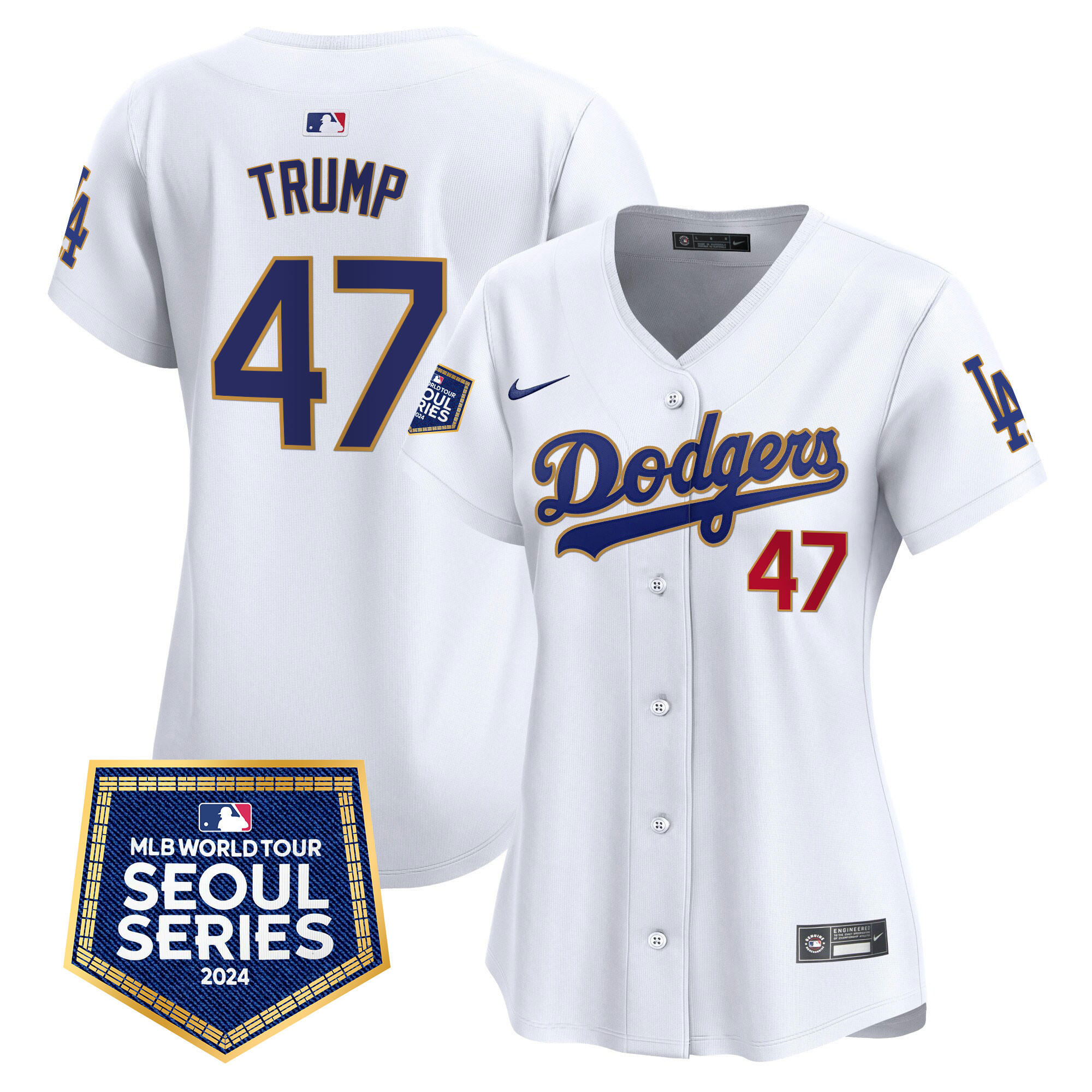 Women's Dodgers 2024 World Tour Seoul Series Patch Vapor Premier Limited Jersey - All Stitched - Image 28