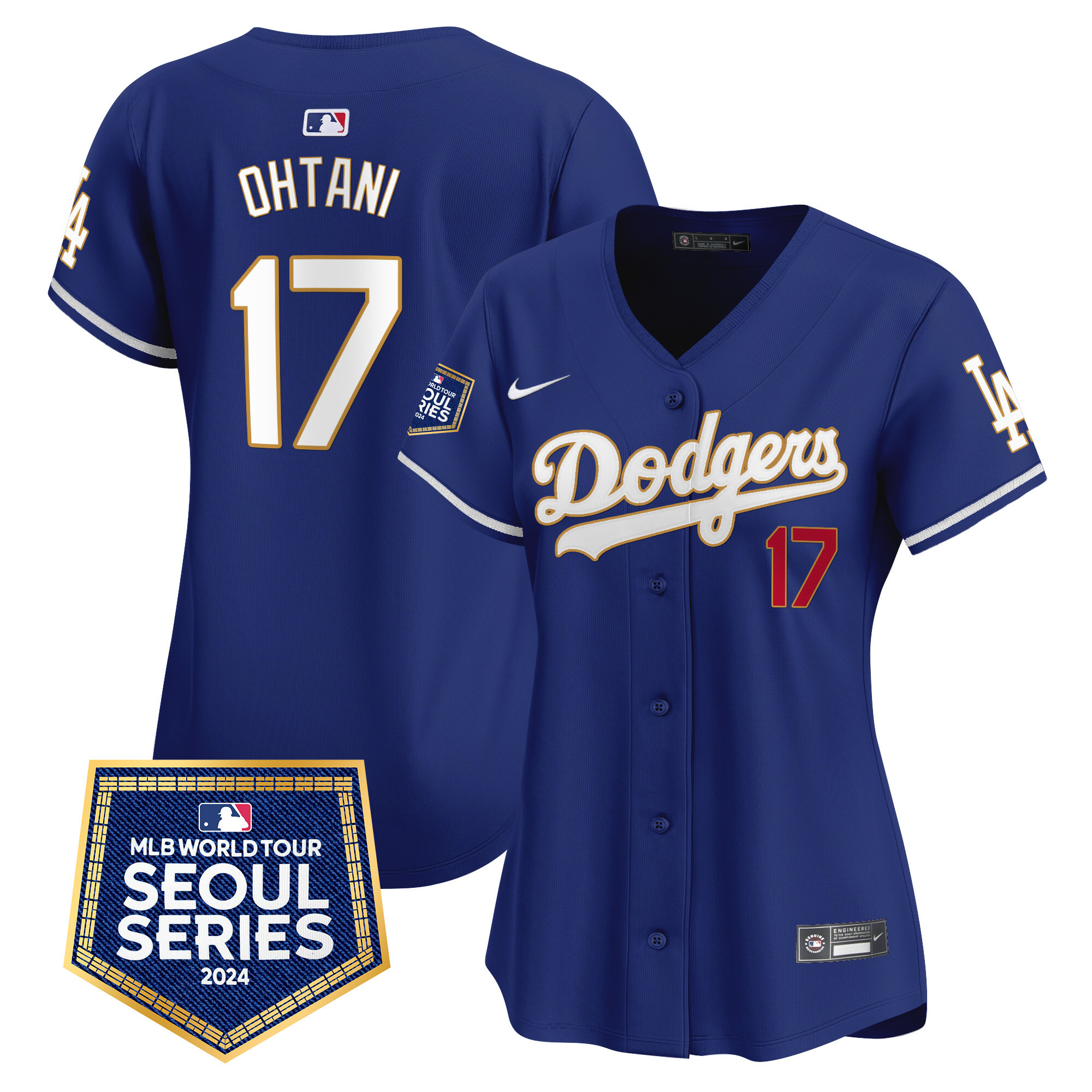 Women's Dodgers 2024 World Tour Seoul Series Patch Vapor Premier Limited Jersey - All Stitched - Image 31