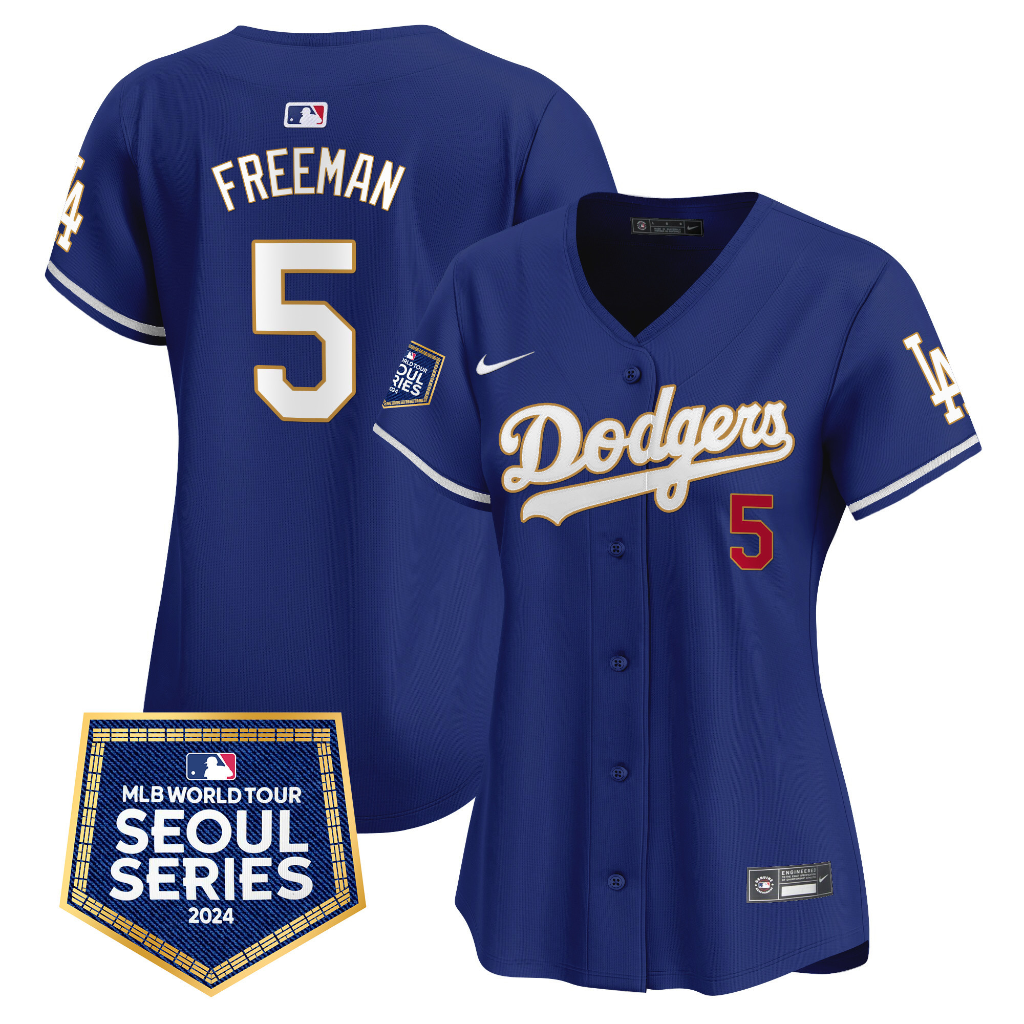Women's Dodgers 2024 World Tour Seoul Series Patch Vapor Premier Limited Jersey - All Stitched - Image 32