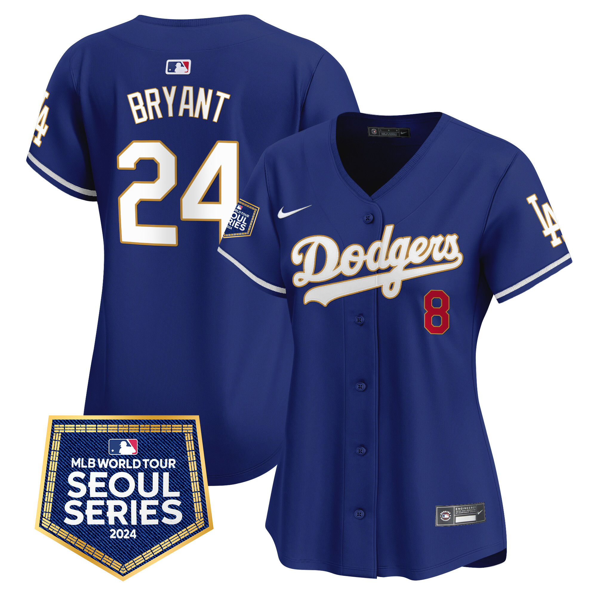 Women's Dodgers 2024 World Tour Seoul Series Patch Vapor Premier Limited Jersey - All Stitched - Image 34