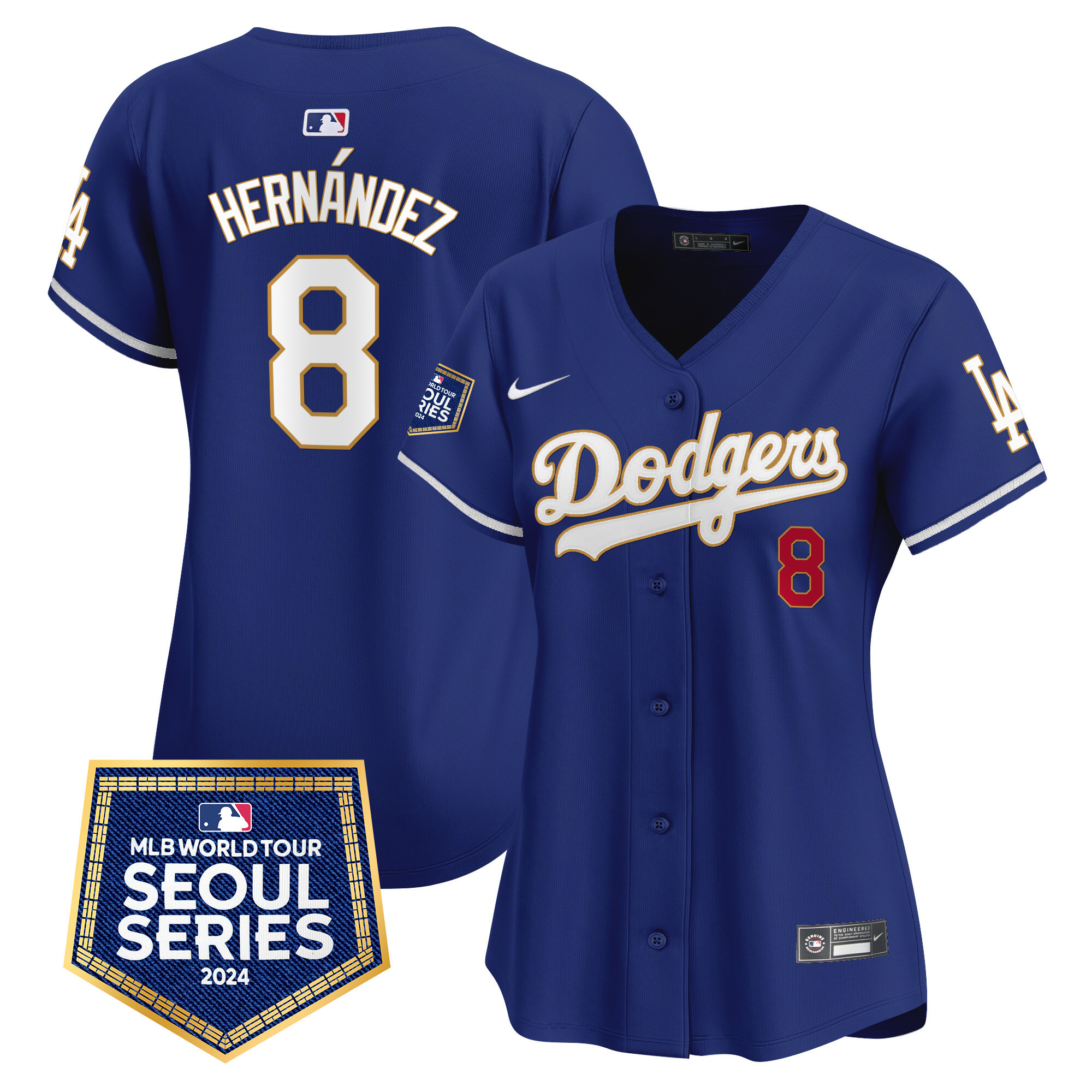 Women's Dodgers 2024 World Tour Seoul Series Patch Vapor Premier Limited Jersey - All Stitched - Image 36