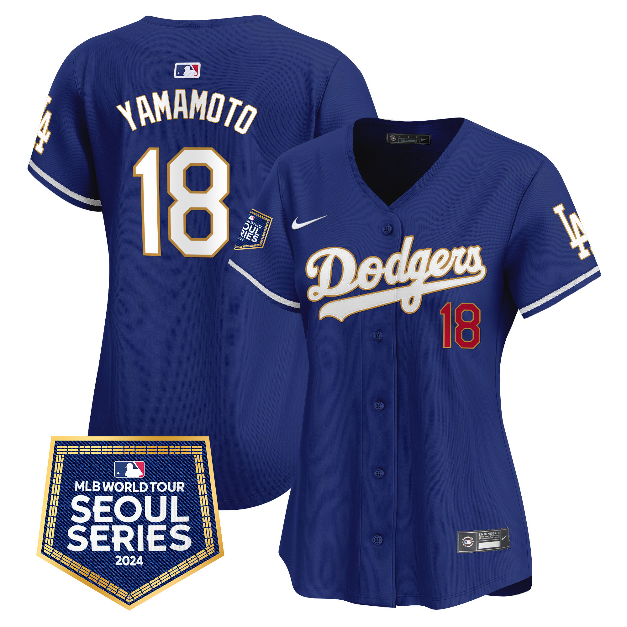Women's Dodgers 2024 World Tour Seoul Series Patch Vapor Premier Limited Jersey - All Stitched - Image 37