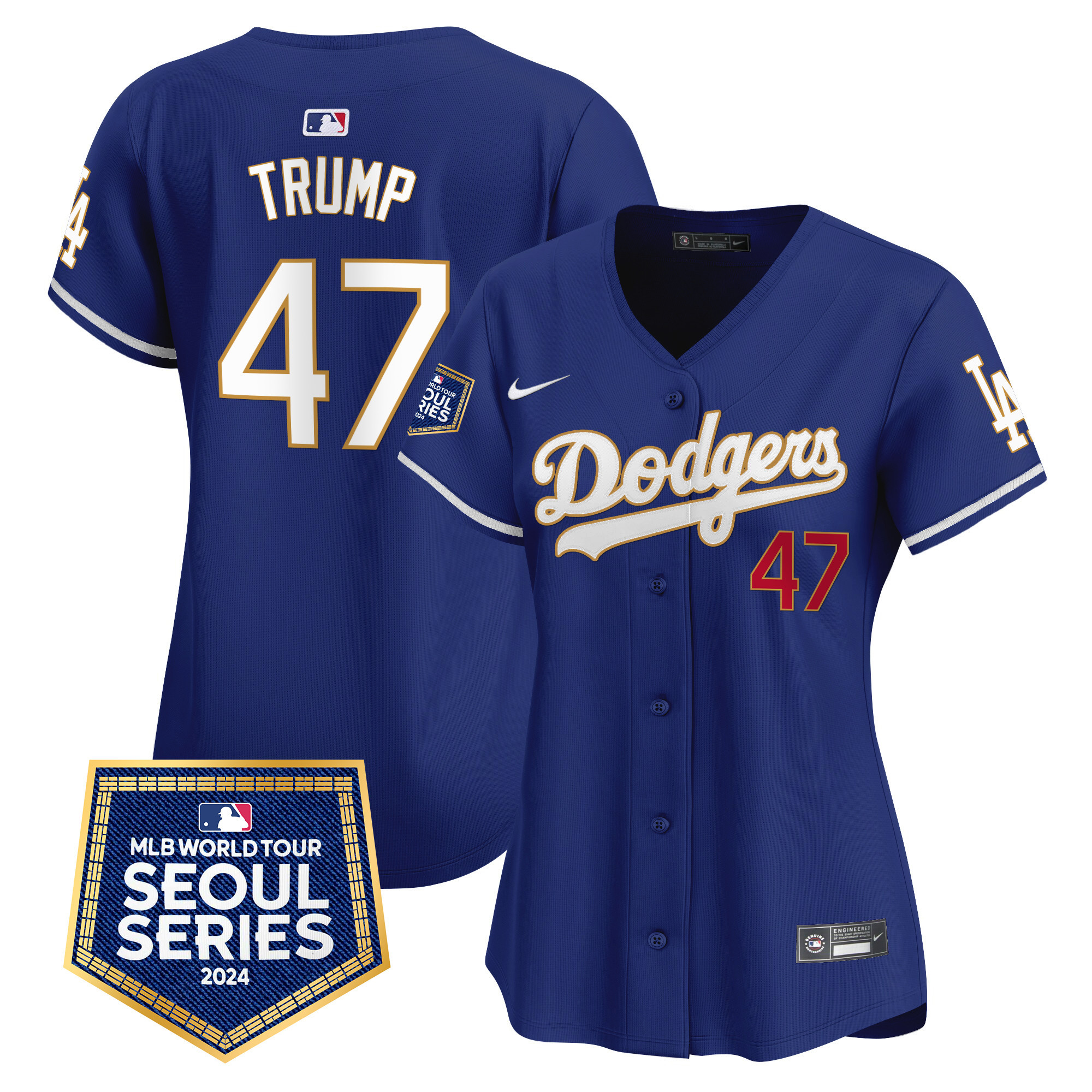 Women's Dodgers 2024 World Tour Seoul Series Patch Vapor Premier Limited Jersey - All Stitched - Image 38