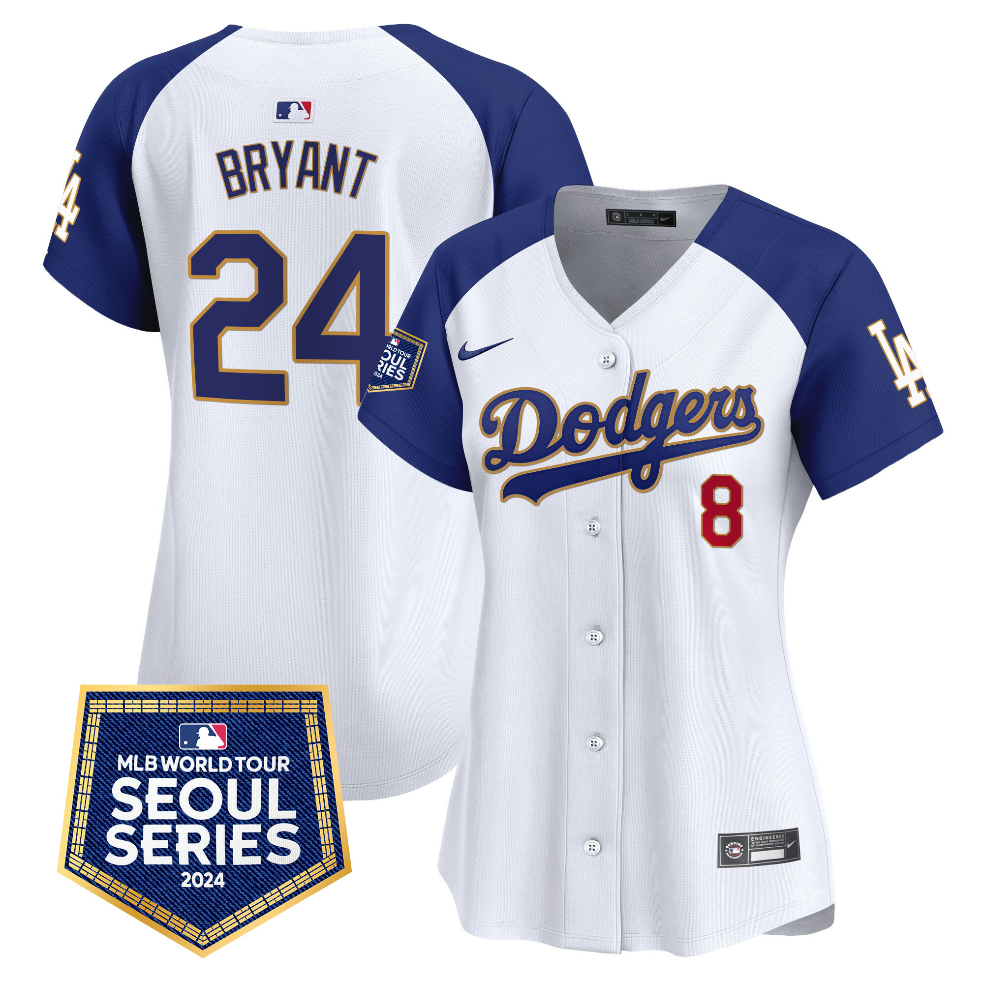 Women's Dodgers 2024 World Tour Seoul Series Patch Vapor Premier Limited Jersey - All Stitched - Image 44