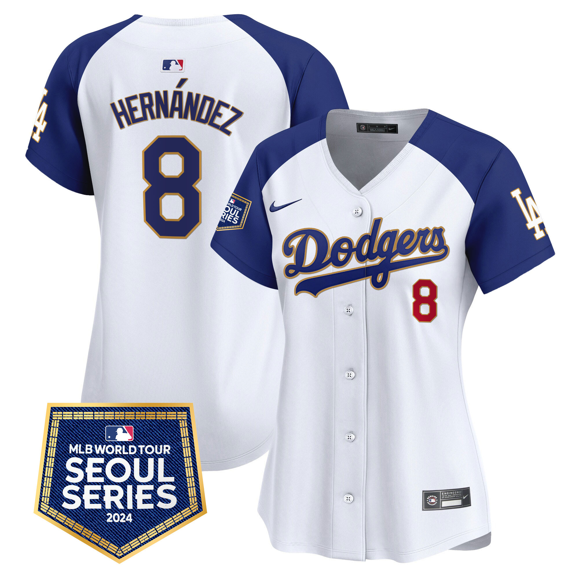 Women's Dodgers 2024 World Tour Seoul Series Patch Vapor Premier Limited Jersey - All Stitched - Image 46