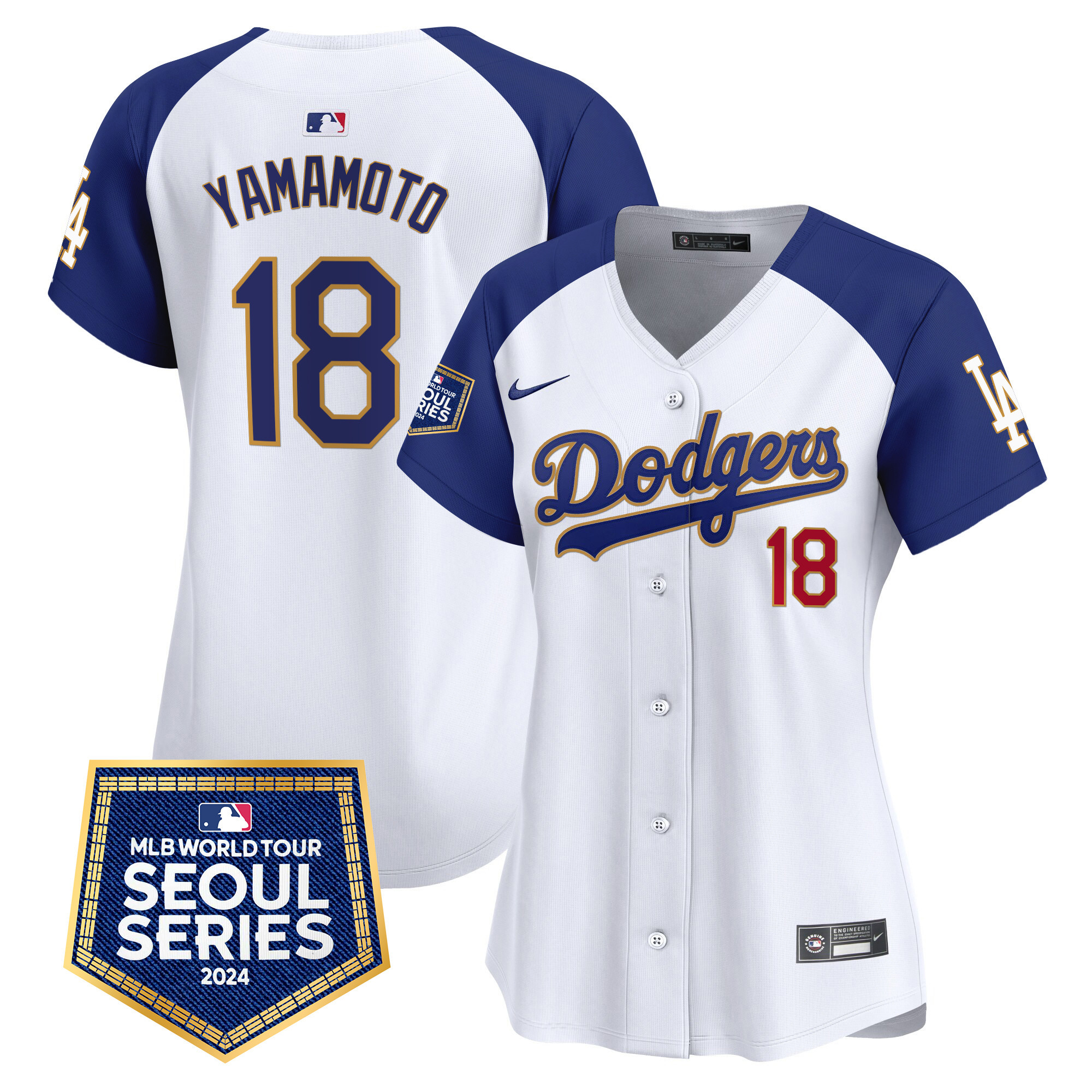 Women's Dodgers 2024 World Tour Seoul Series Patch Vapor Premier Limited Jersey - All Stitched - Image 47