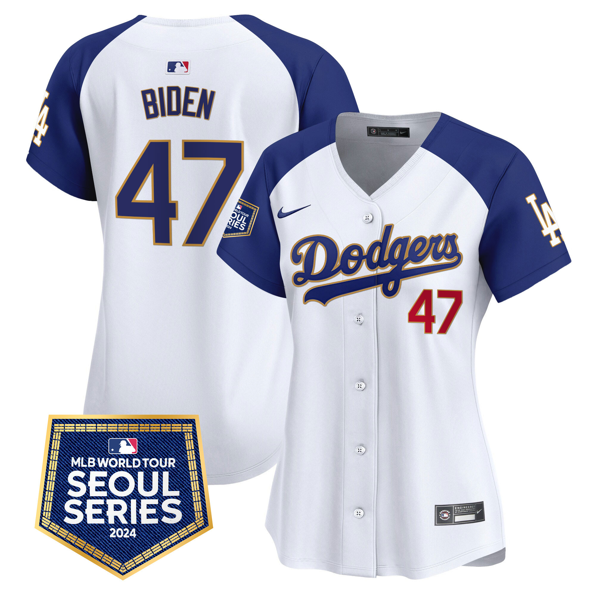 Women's Dodgers 2024 World Tour Seoul Series Patch Vapor Premier Limited Jersey - All Stitched - Image 49