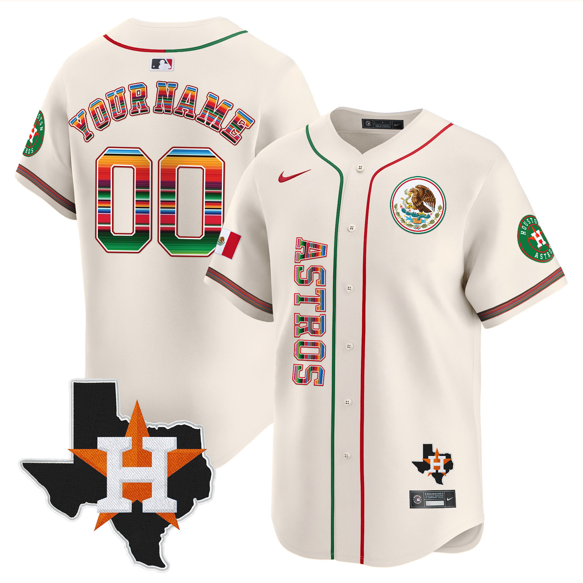 Houston Astros Mexico Vapor Premier Limited Custom Jersey V4 - All Stitched - Image 3