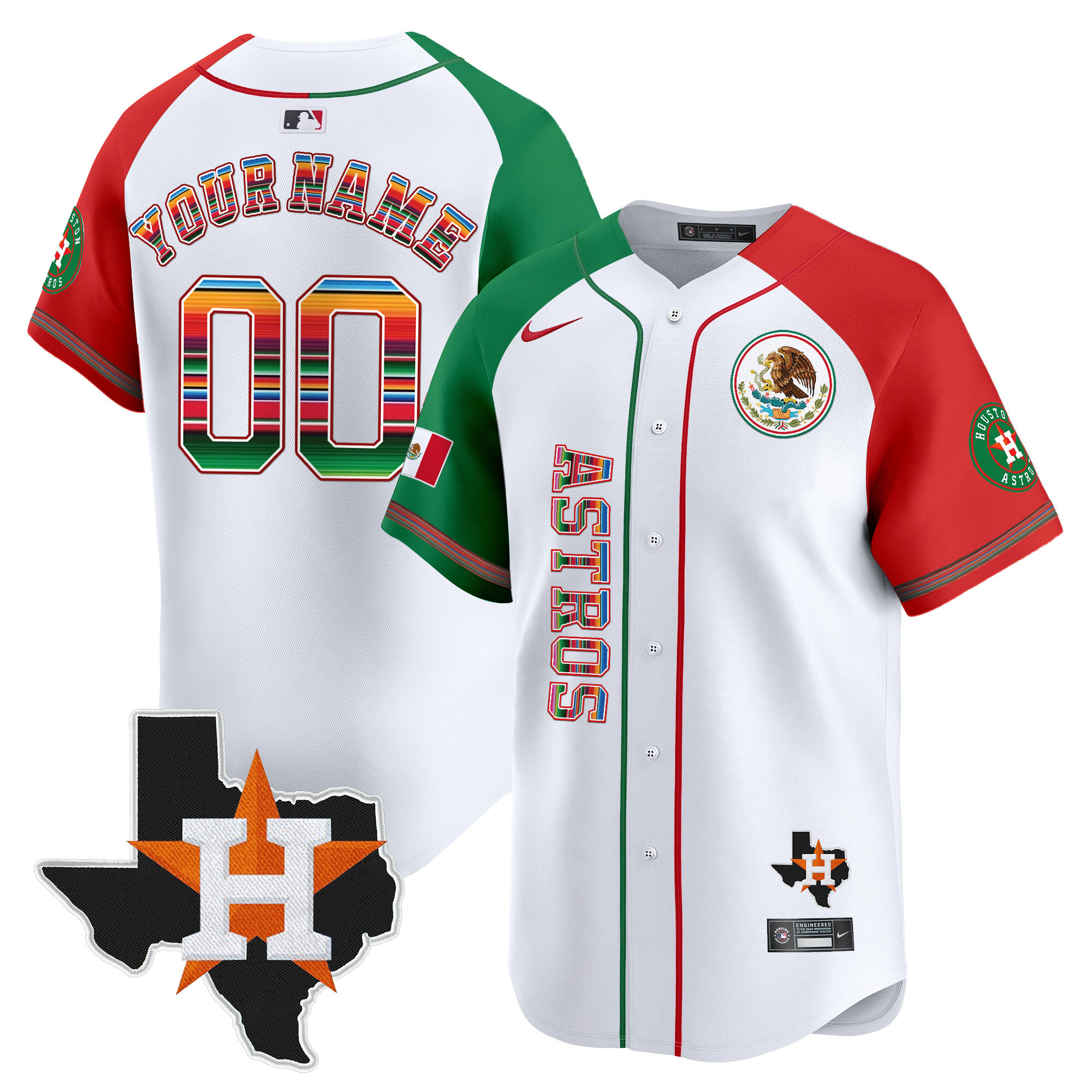 Houston Astros Mexico Vapor Premier Limited Custom Jersey V4 - All Stitched - Image 6