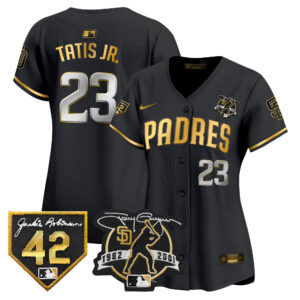 Women's Padres 2024 Tony Gwynn & Robinson Patch Vapor Premier Limited Jersey – All Stitched